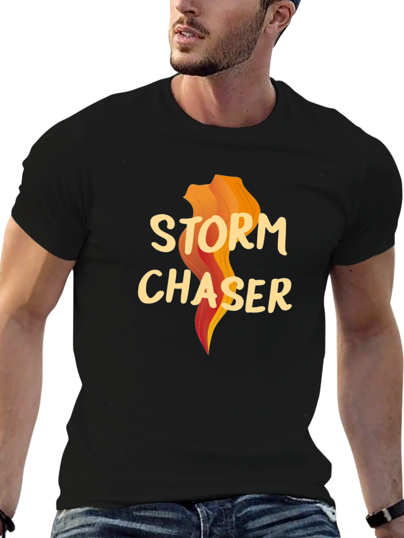 Black Storm Chaser Graphic T-Shirt - Weather Enthusiast Tee view 6