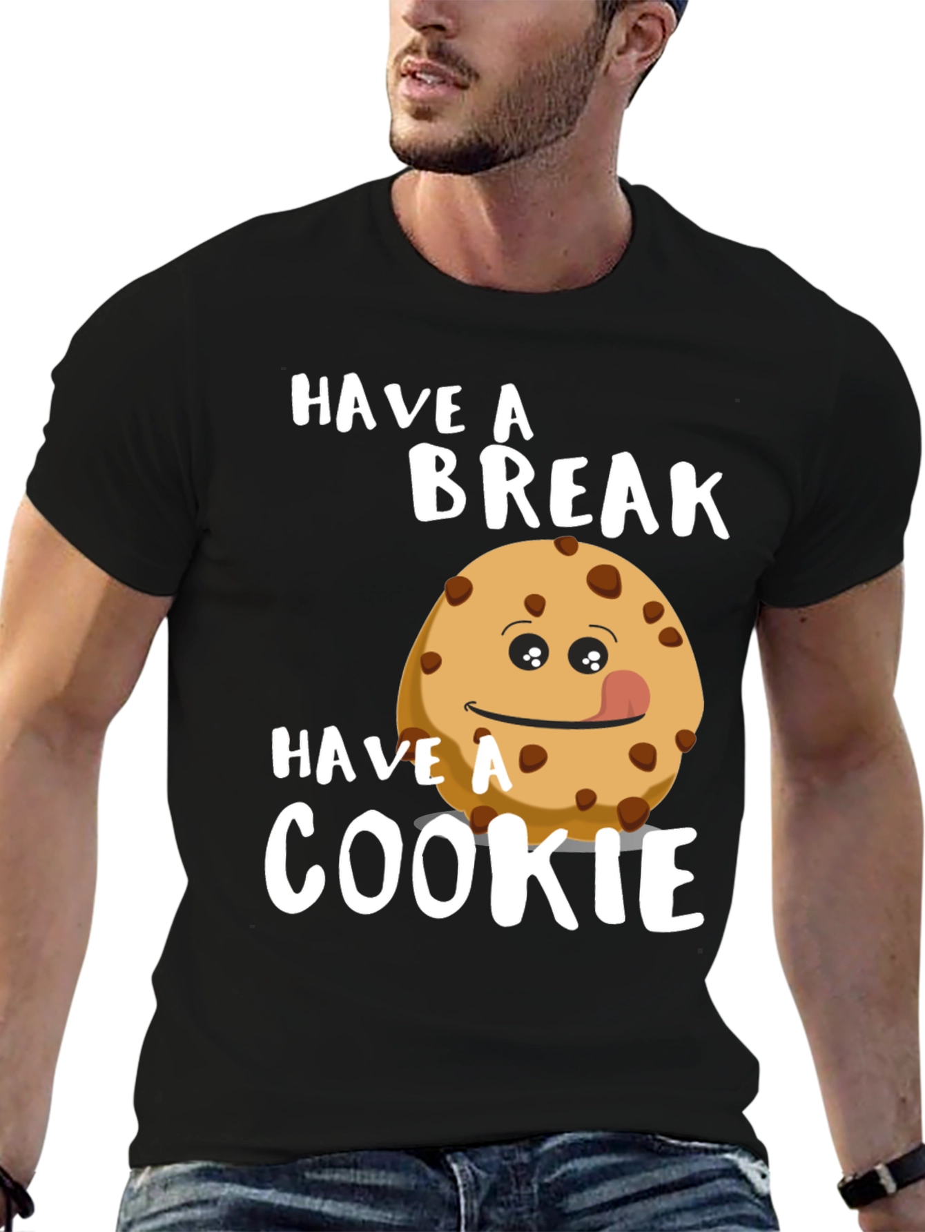 Black Have a Break, Have a Cookie T-Shirt view 6