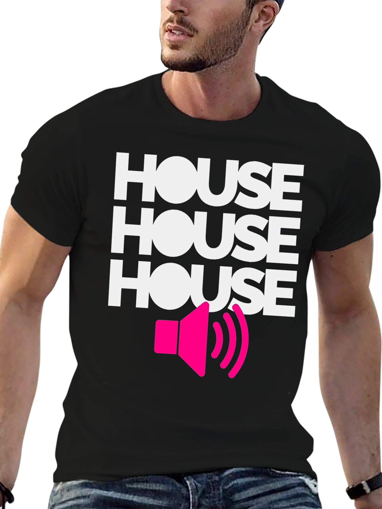 Black House Music Graphic Tee - Black Cotton view 6