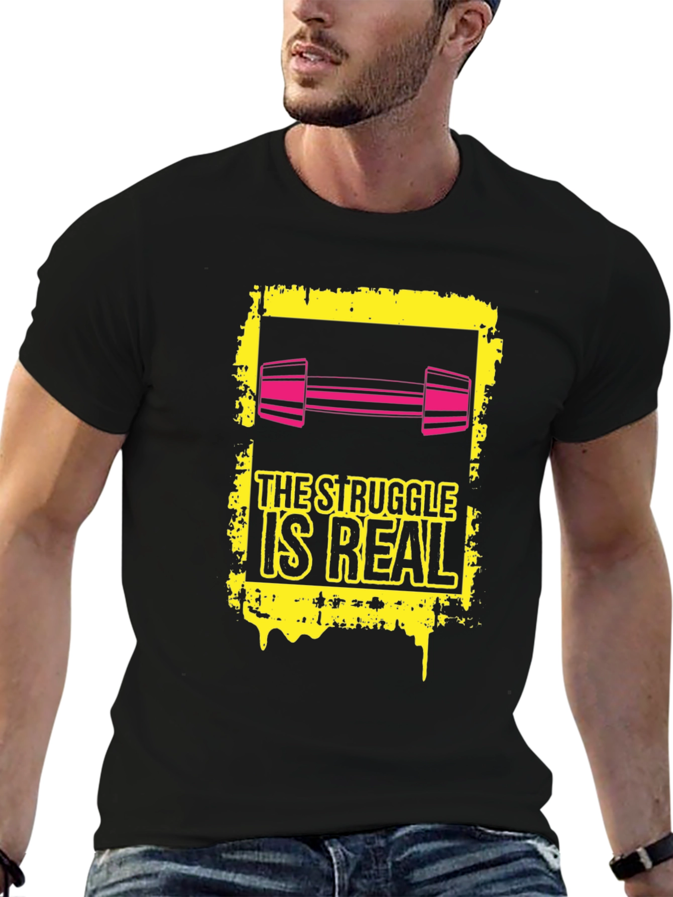 The Struggle Is Real Graphic T-Shirt - Black - 6