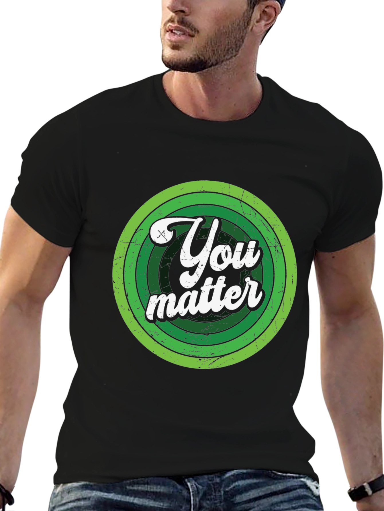 Black You Matter Graphic Tee - Men's Black T-Shirt view 6