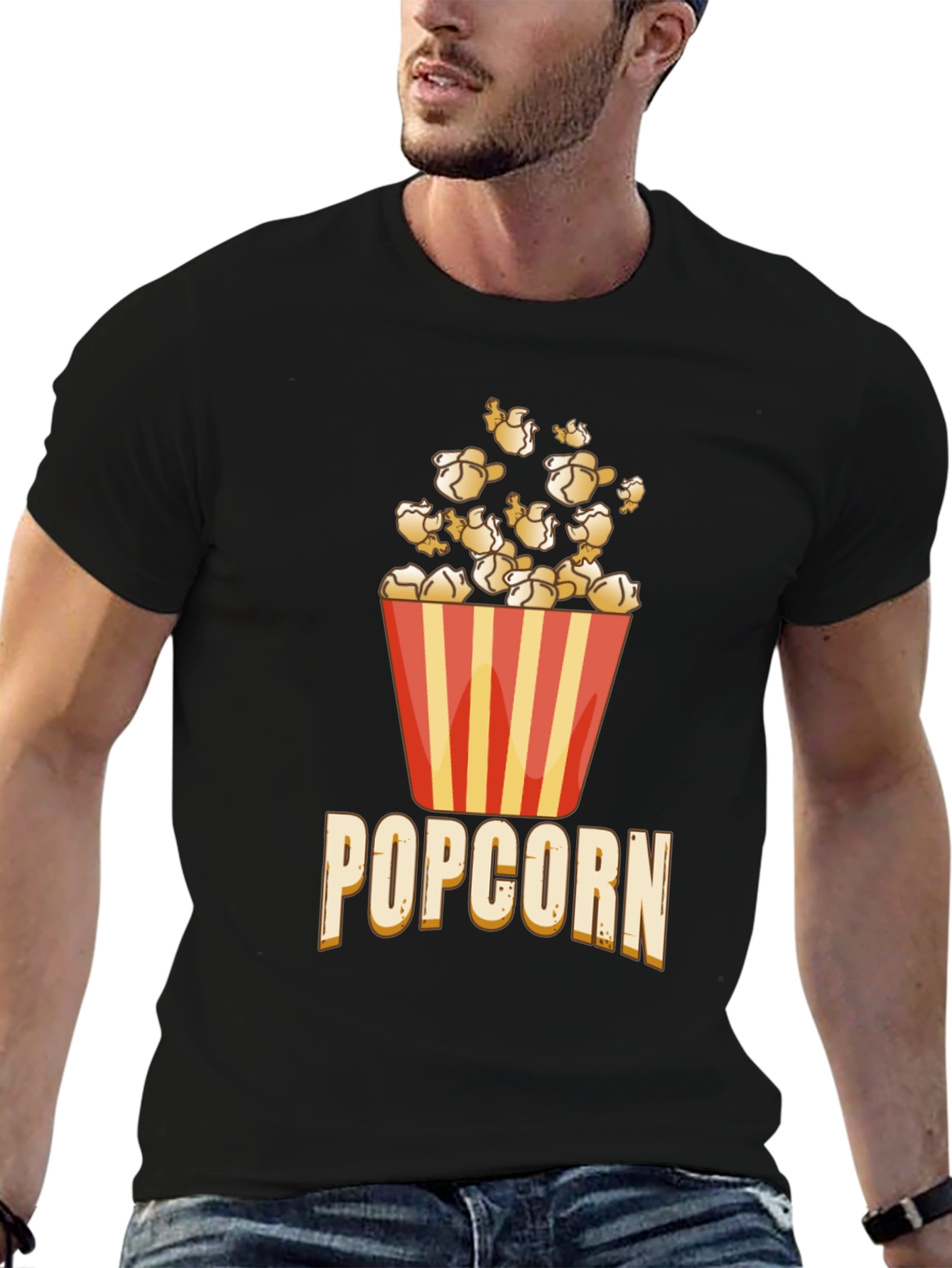 Black Popcorn Graphic Tee - Casual & Fun Style view 6