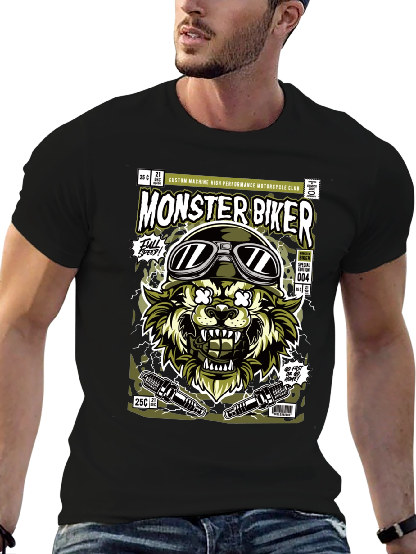 Monster Biker Graphic Tee - 6