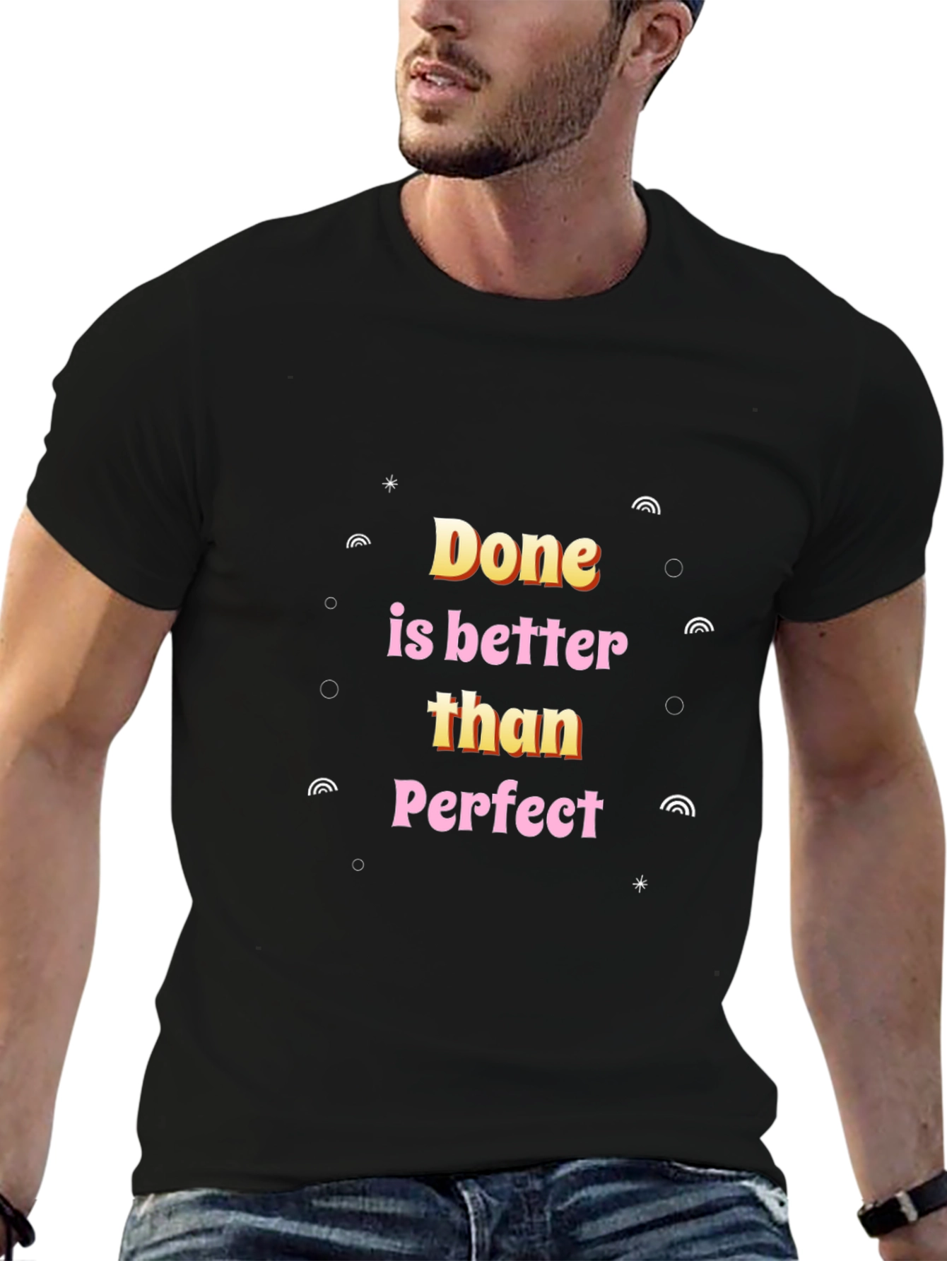 Black Done is Better Than Perfect Black Graphic Tee view 6