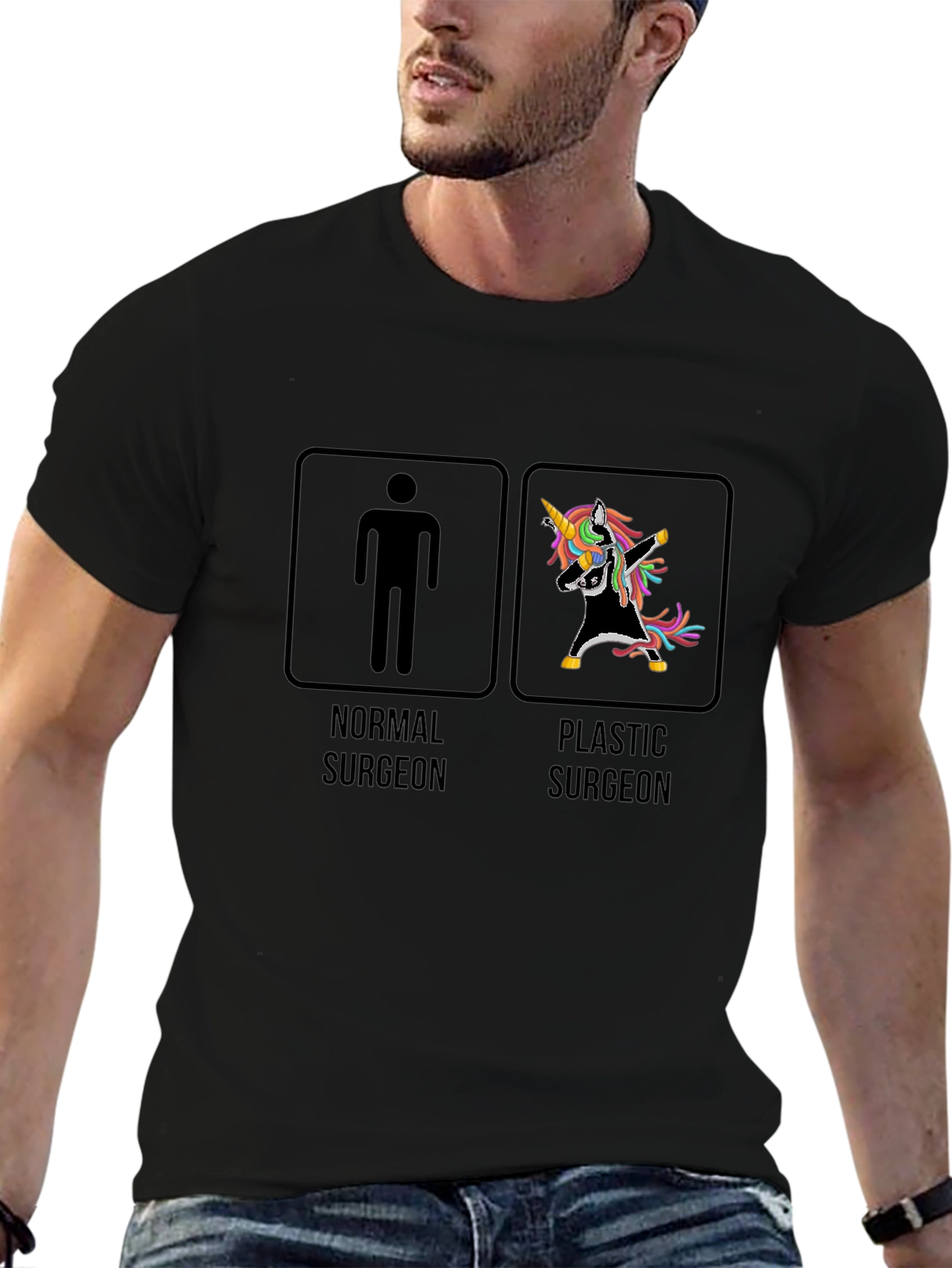 Black Funny Plastic Surgeon T-Shirt view 6