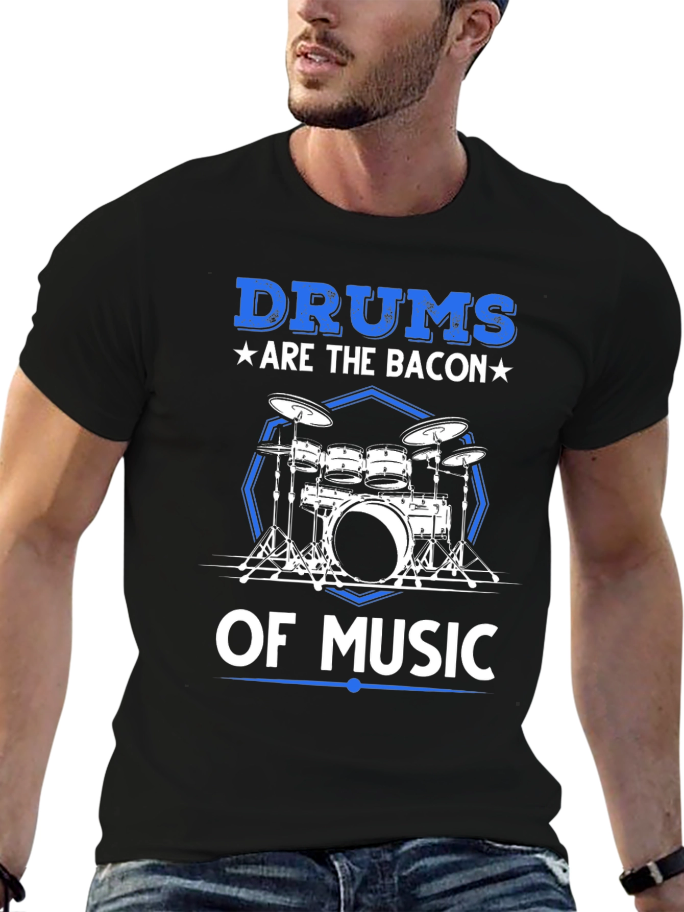 Black Drums are the Bacon of Music T-Shirt view 6