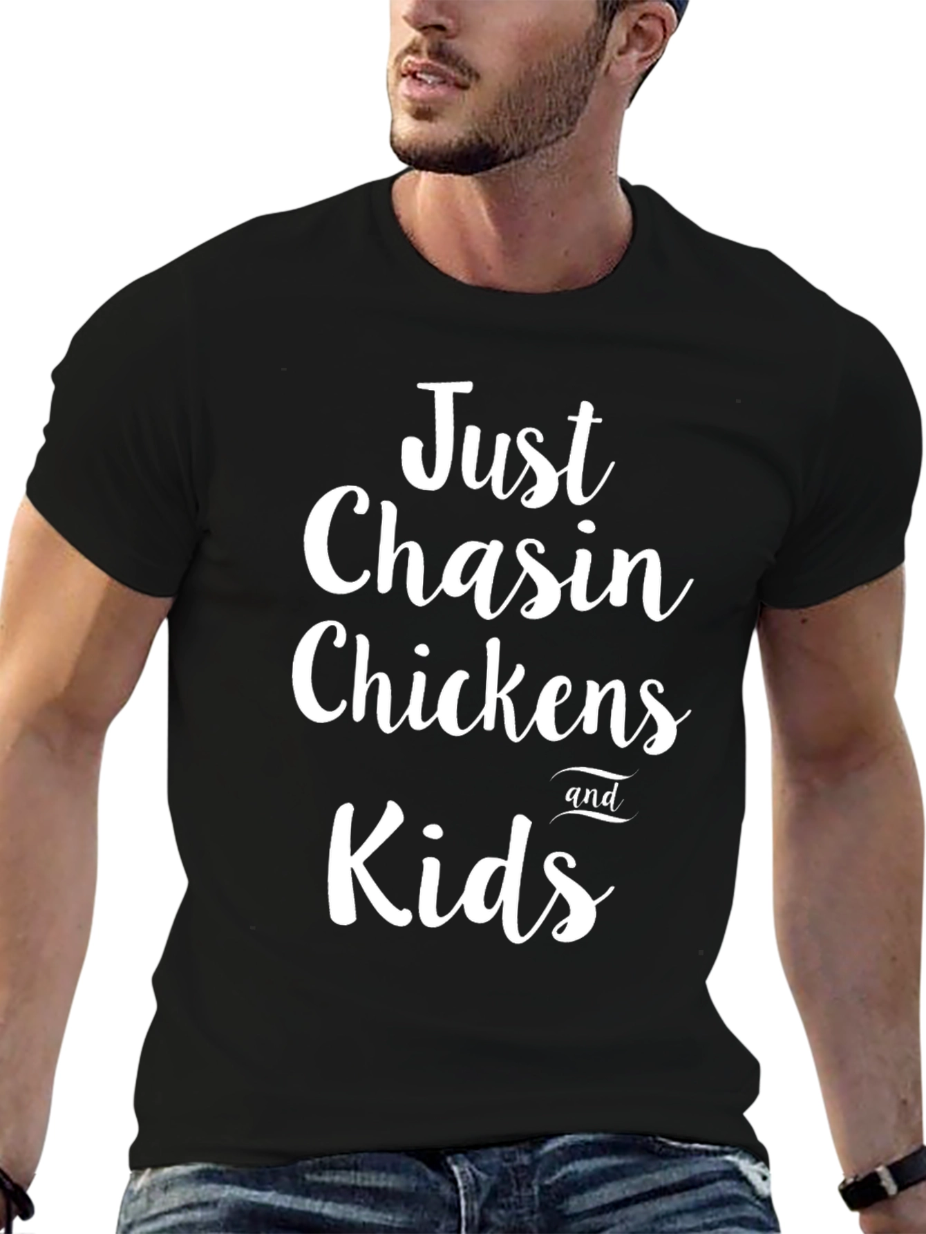 Black Just Chasin Chickens and Kids Graphic Tee view 6