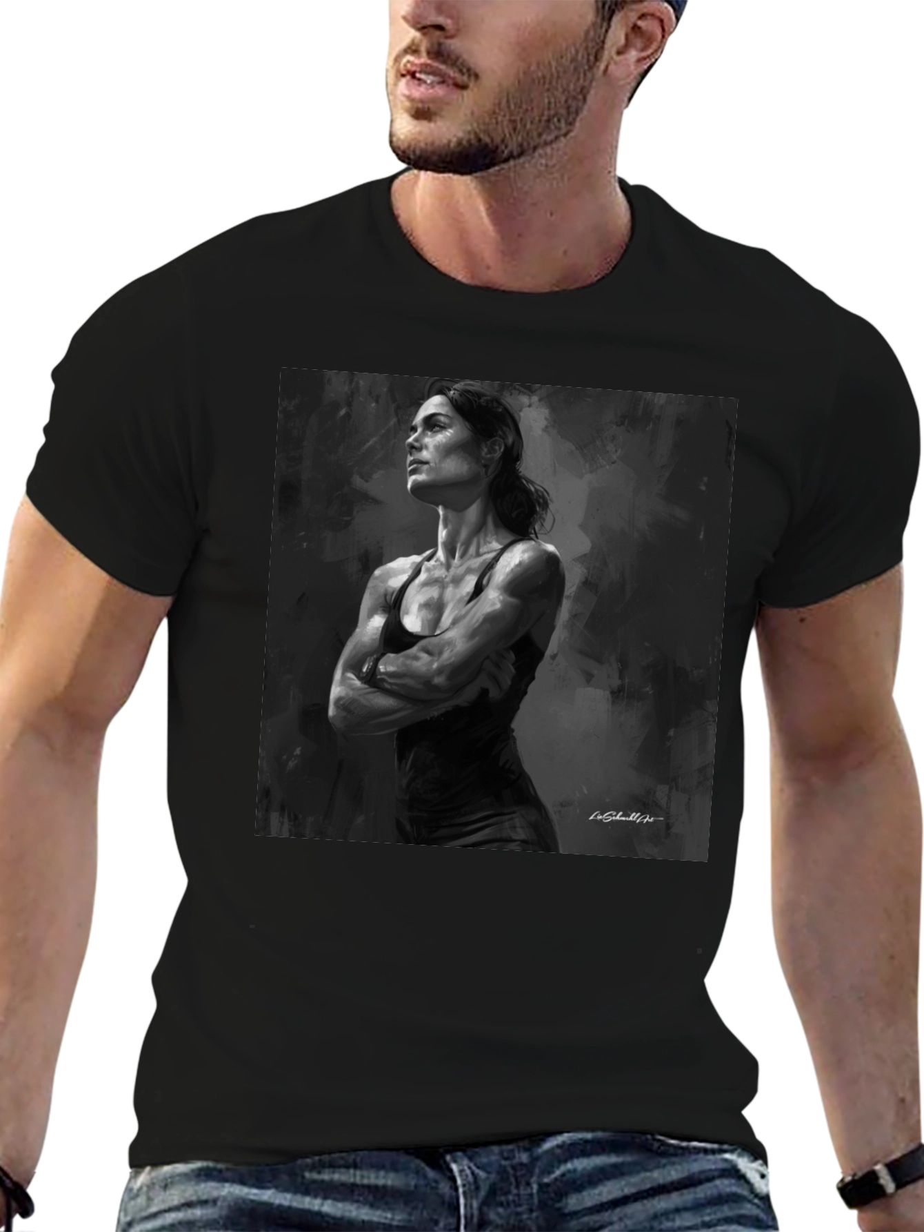 Black Black Graphic Tee - Empowered Woman Design view 6
