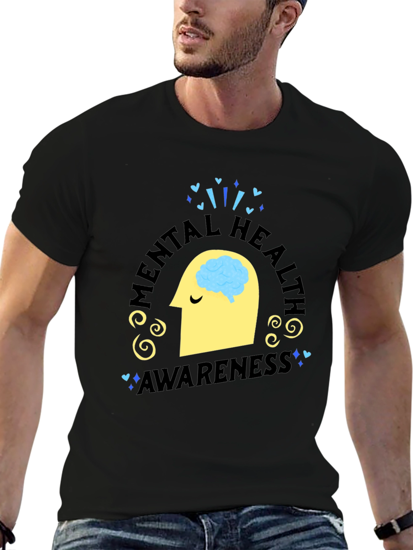 Black Mental Health Awareness Black T-Shirt view 6