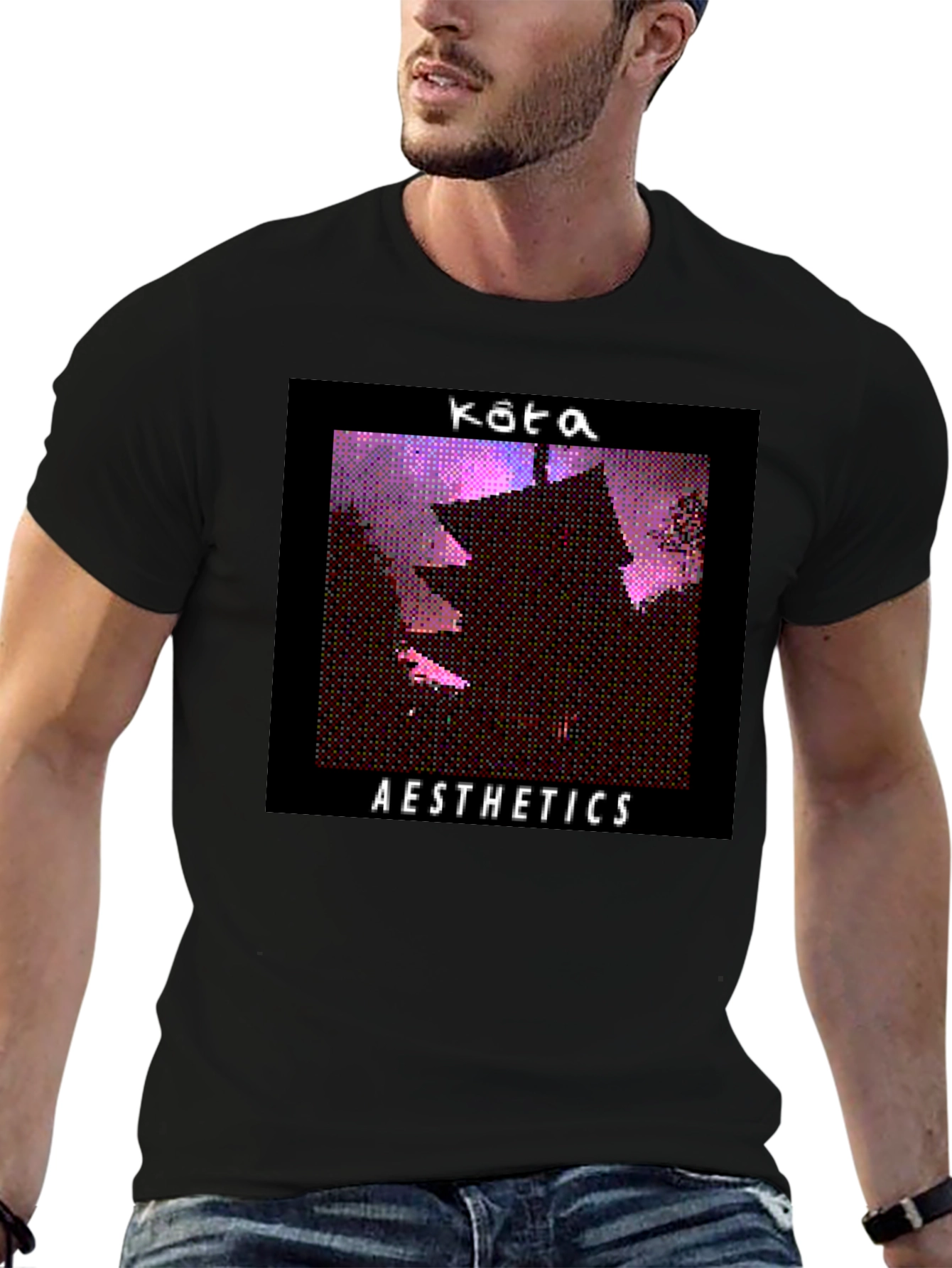 Black Kota Aesthetics Black T-Shirt view 6