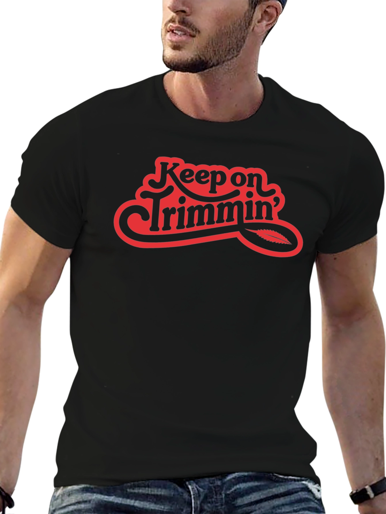 Black Keep on Trimmin' Black T-Shirt view 6