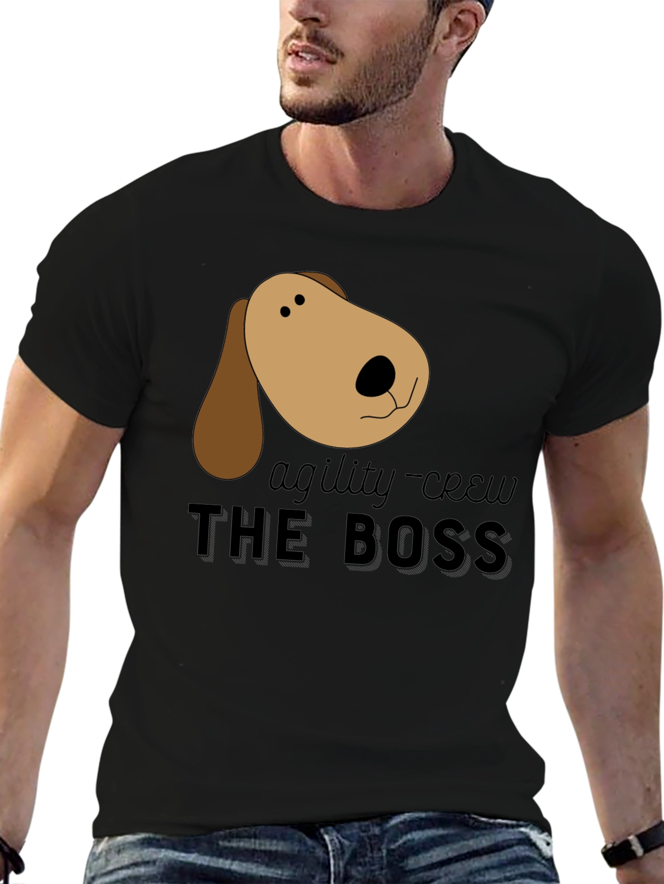Black Agility Crew Dog Boss Black T-Shirt view 6