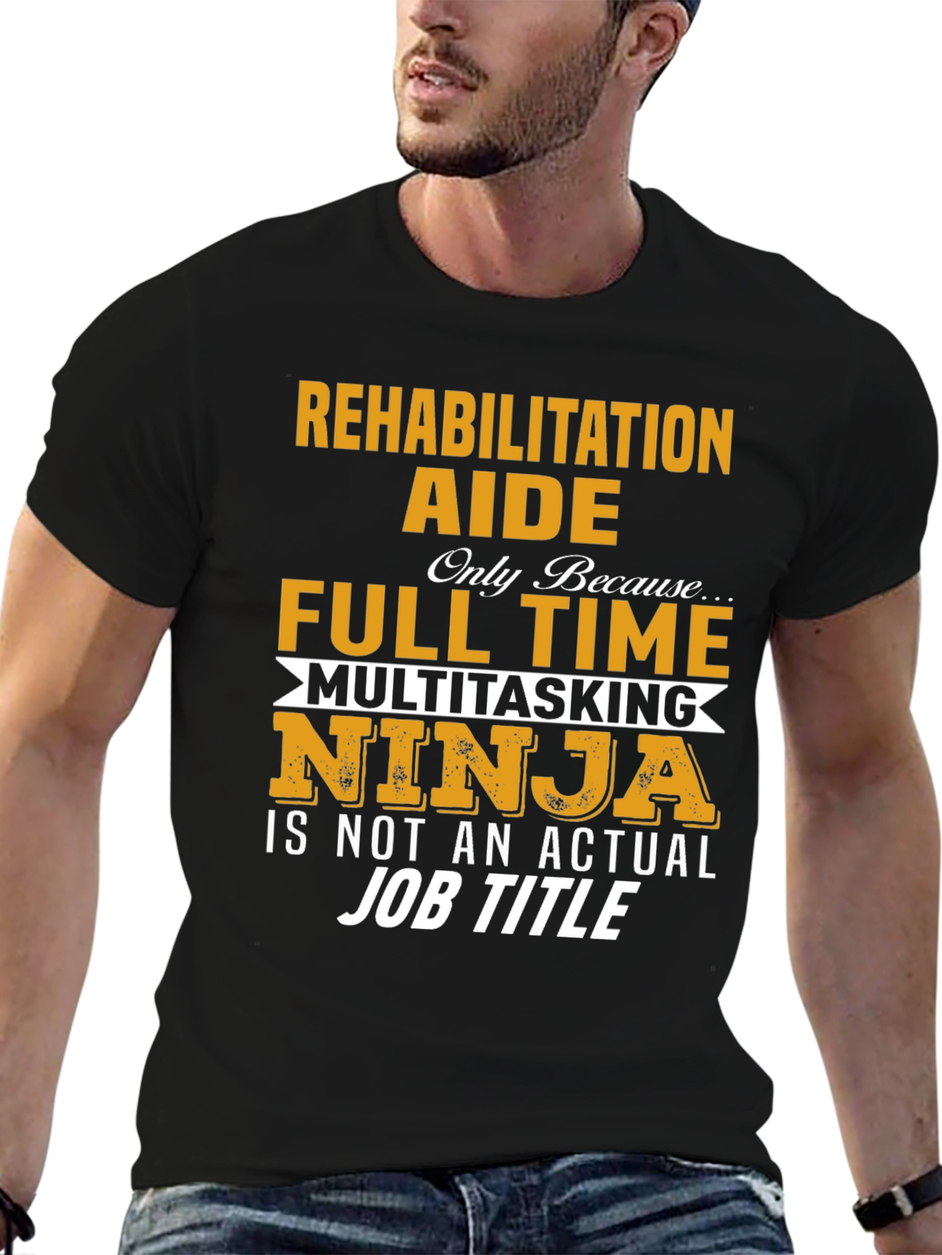 Black Rehabilitation Aide T-Shirt - Multitasking Ninja view 6