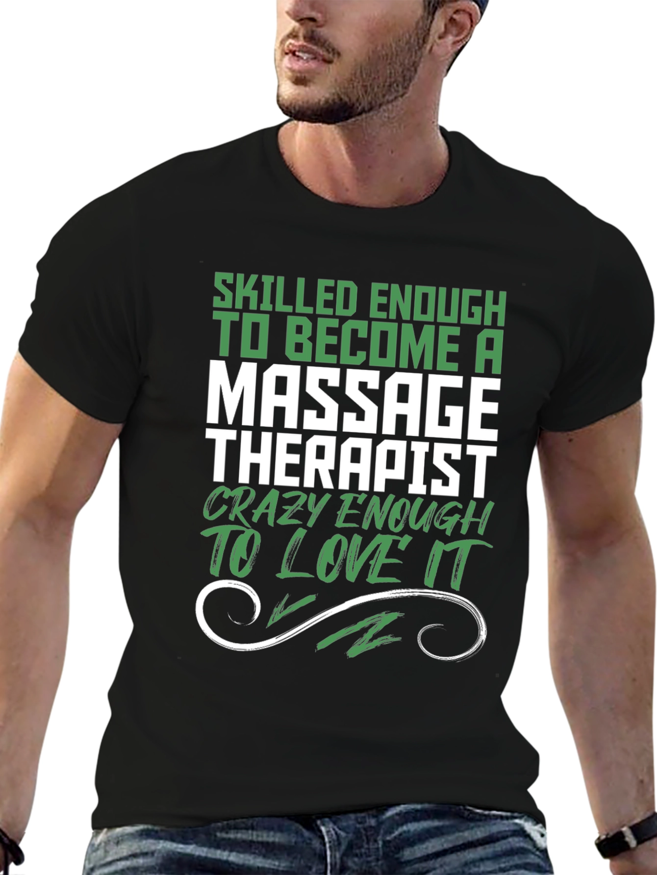 Black Skilled Massage Therapist T-Shirt Funny Job Gift view 6