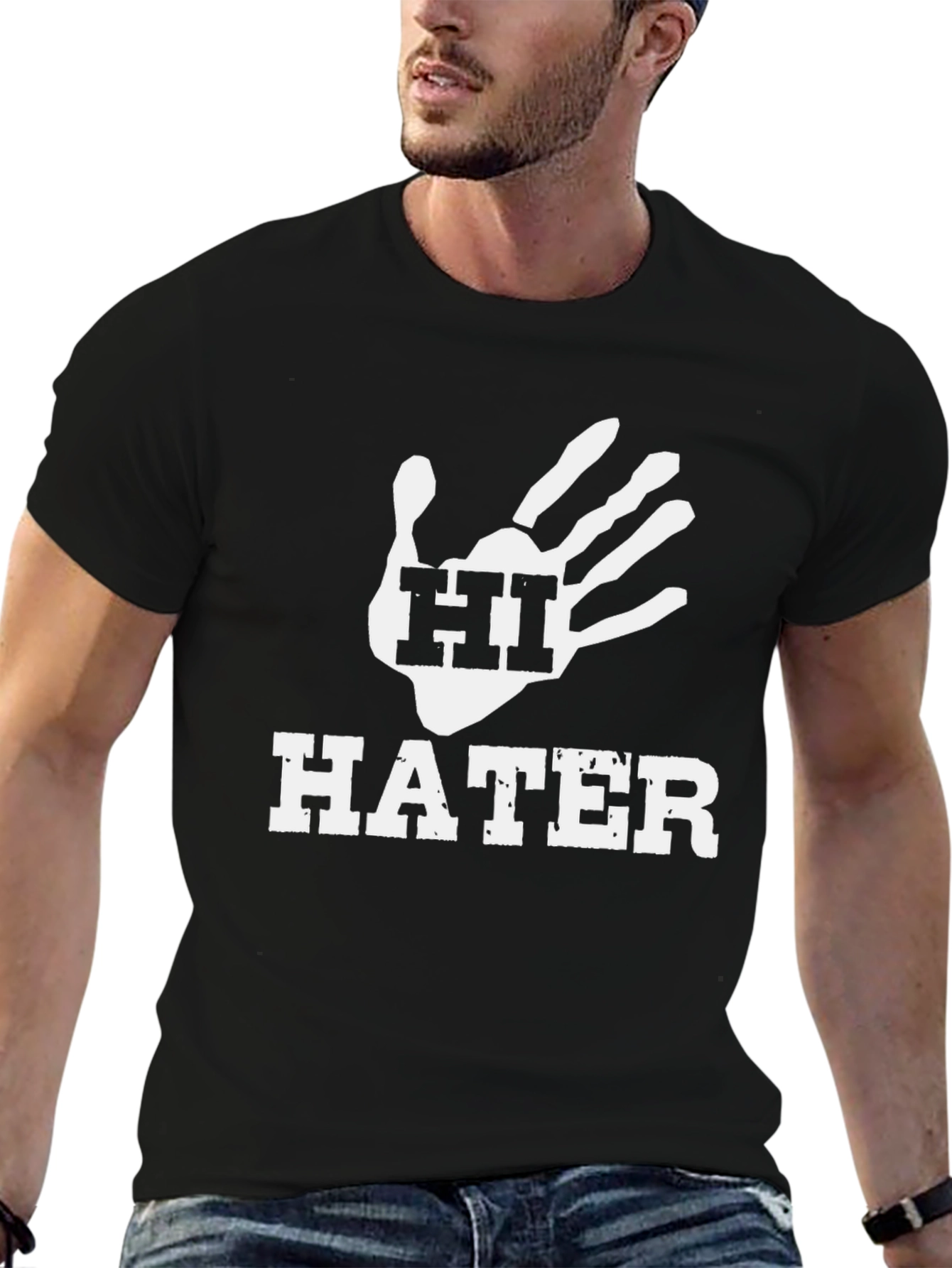 Black Hi Hater Graphic Tee - Black T-Shirt view 6