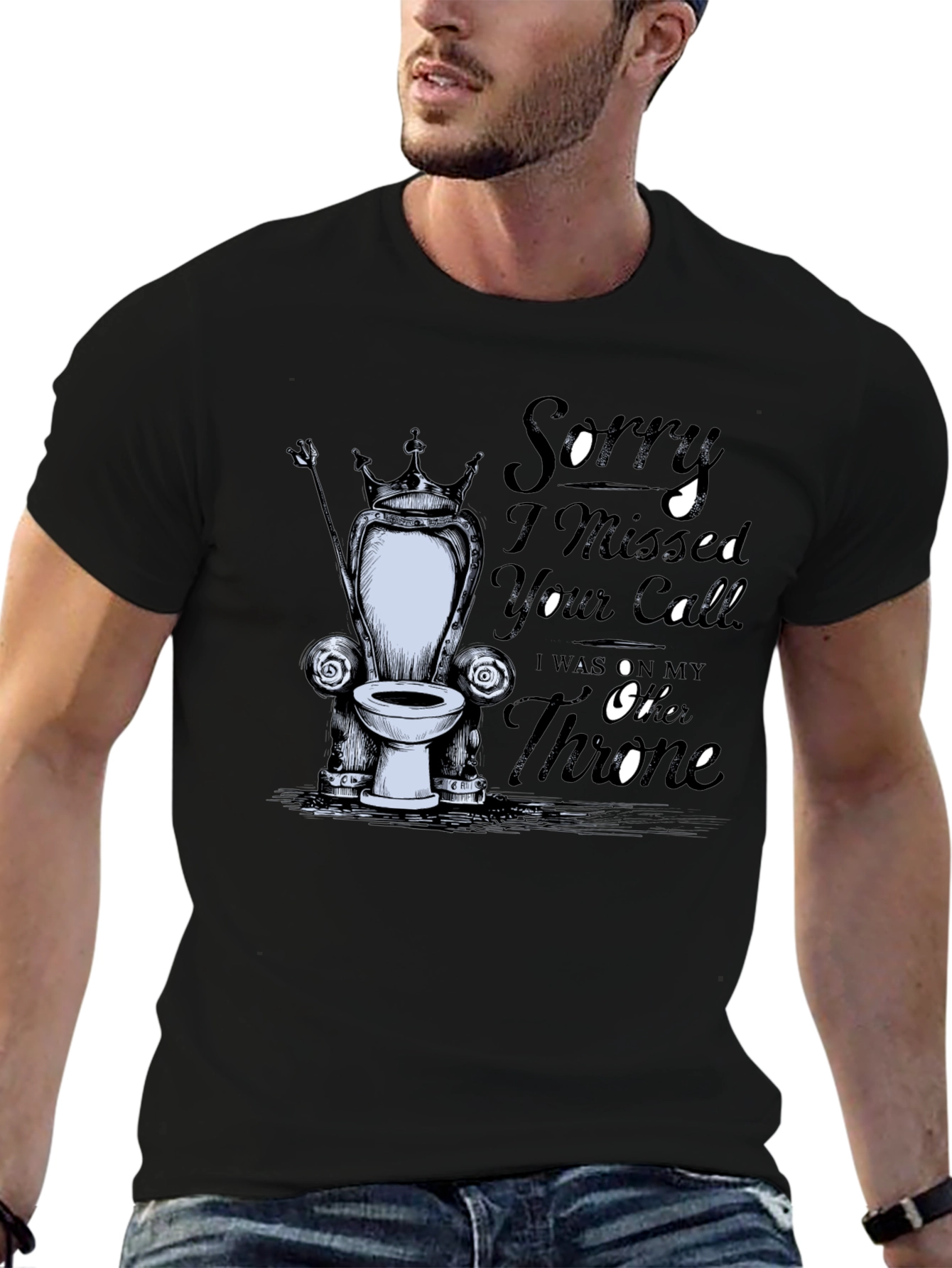 Black Throne Humor T-Shirt view 6