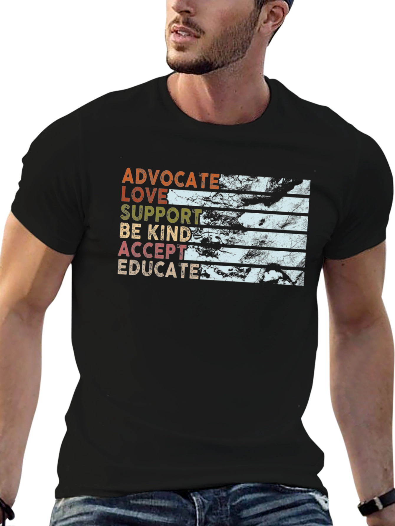 Black Advocate Love Support Kindness T-Shirt view 6