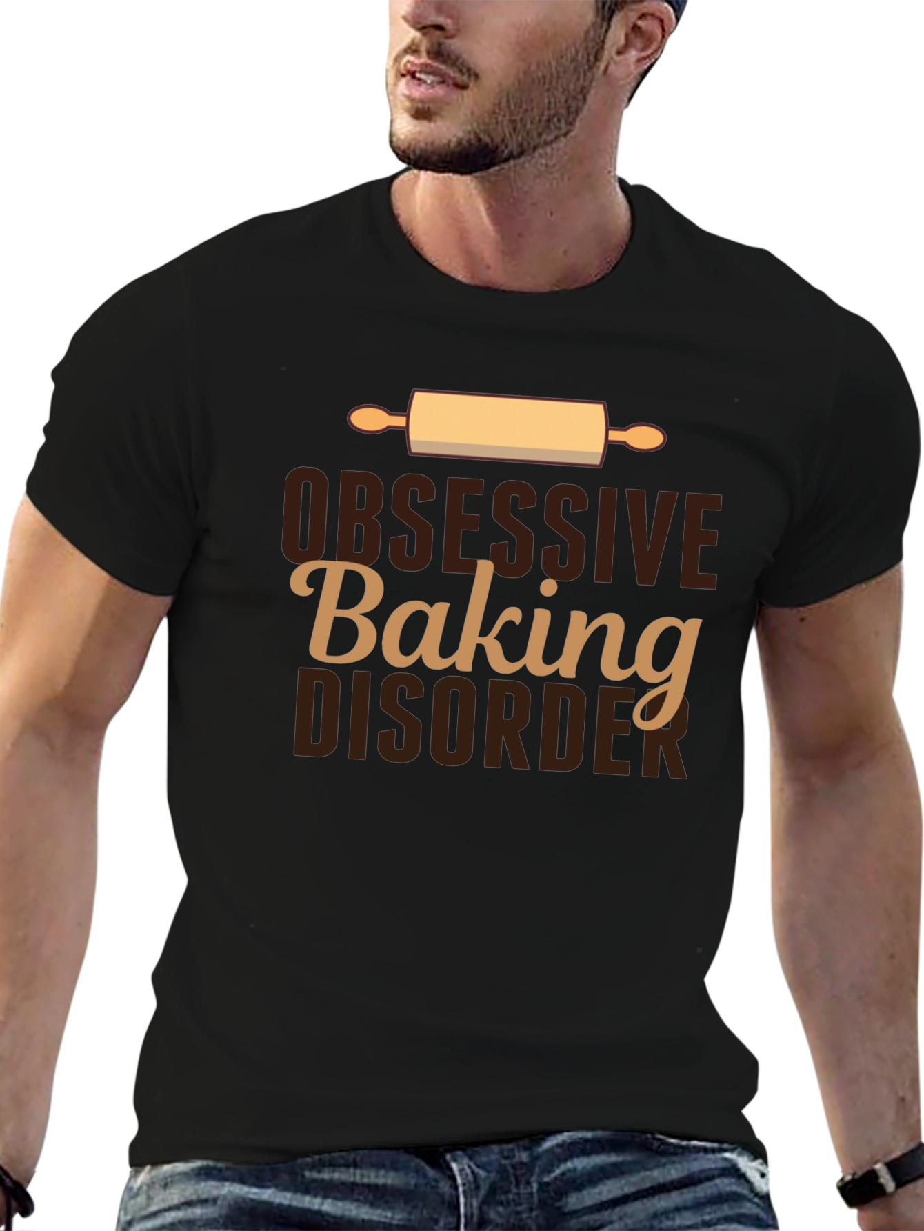 Black Obsessive Baking Disorder T-Shirt view 6