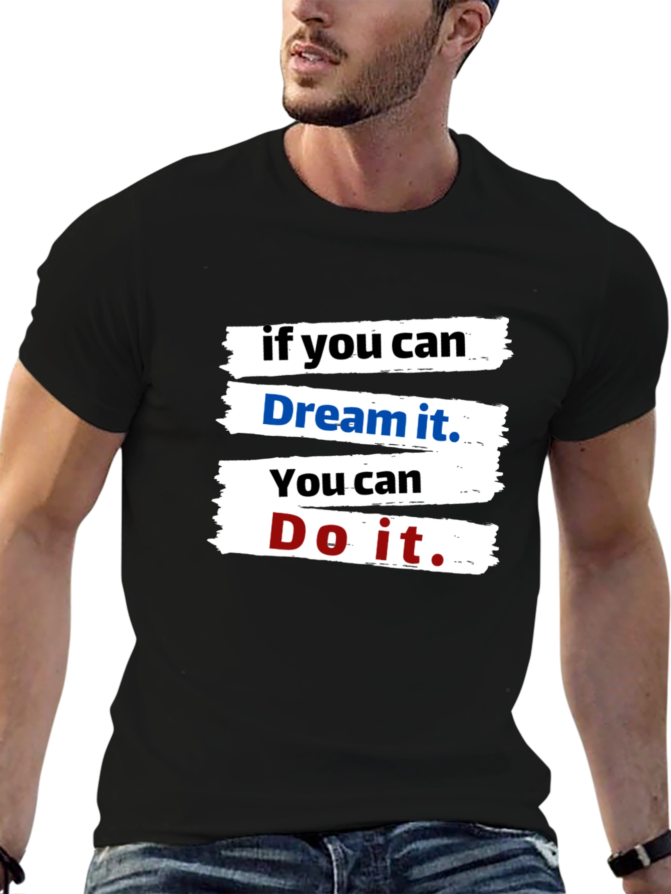 Black Dream It Do It Motivational T-Shirt view 6