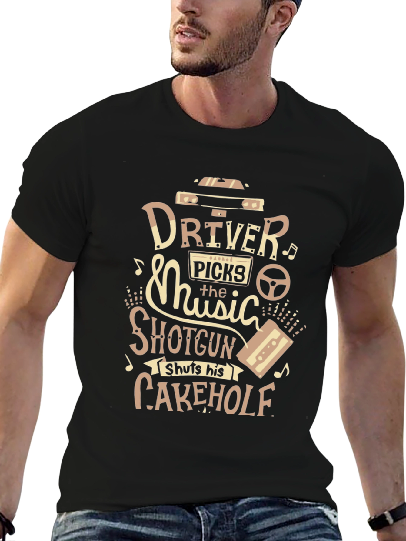 Black Driver Picks the Music T-Shirt view 6