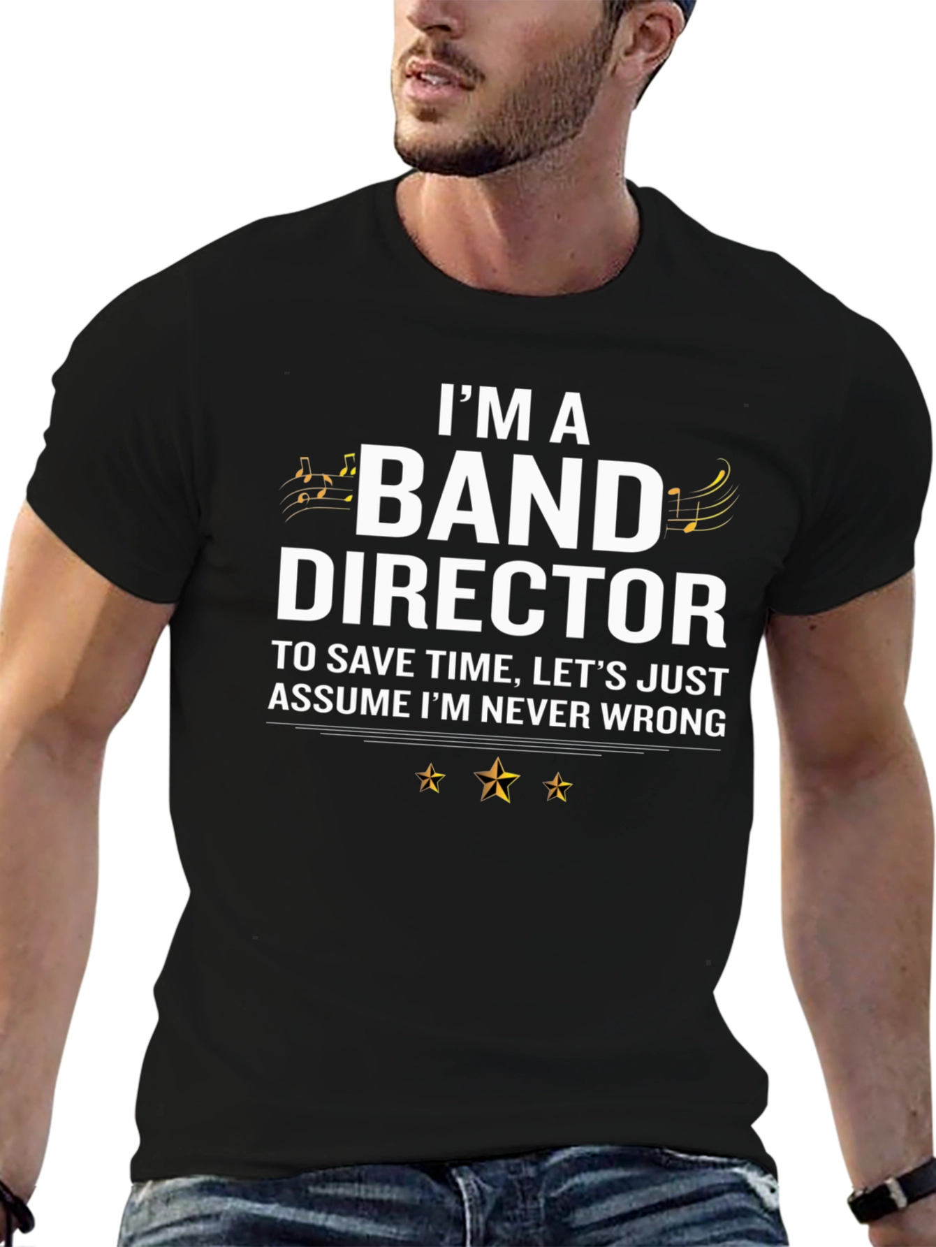 Black Band Director T-Shirt - Never Wrong view 6