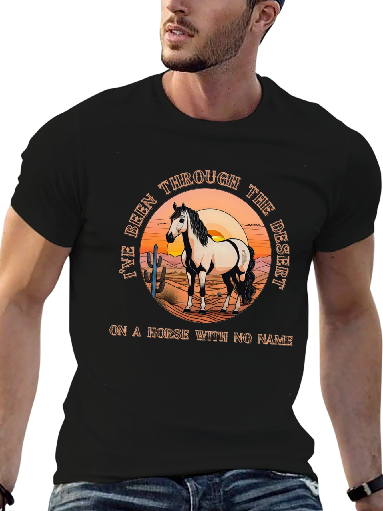 Black Desert Horse T-Shirt - Horse With No Name Tee view 6