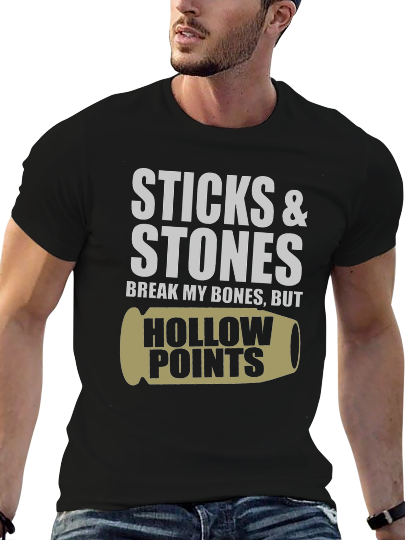 Black Sticks & Stones Hollow Points Graphic Tee view 6
