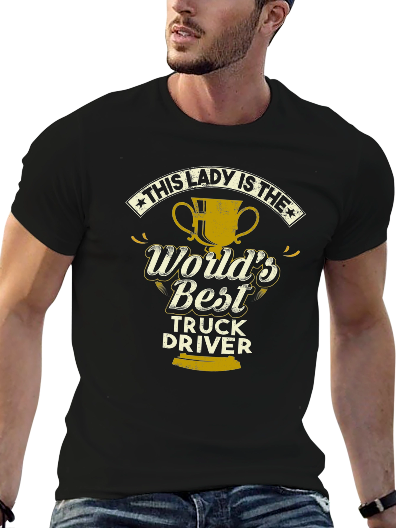 Black World's Best Truck Driver T-Shirt view 6