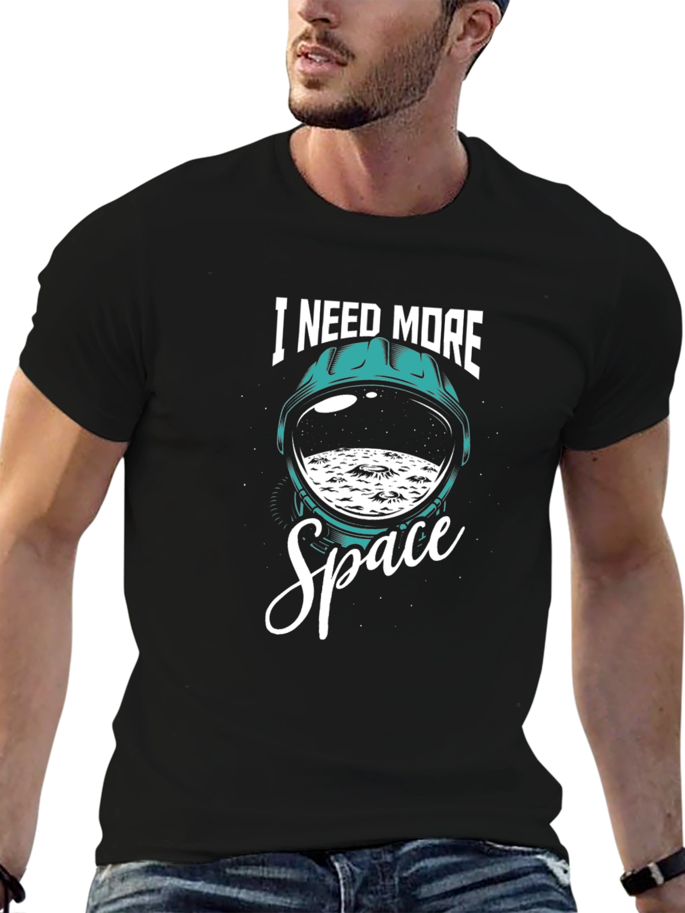 Black I Need More Space T-Shirt view 6