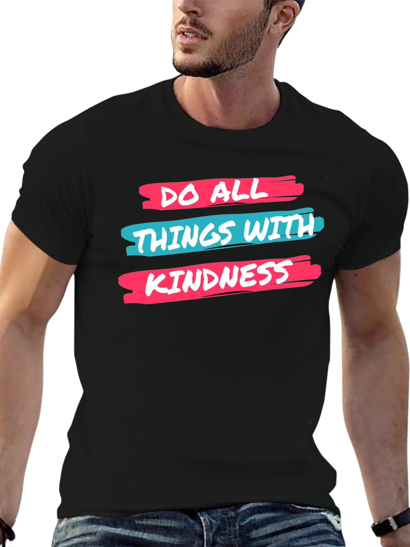 Black Kindness Graphic Tee - Positive Message Shirt view 6