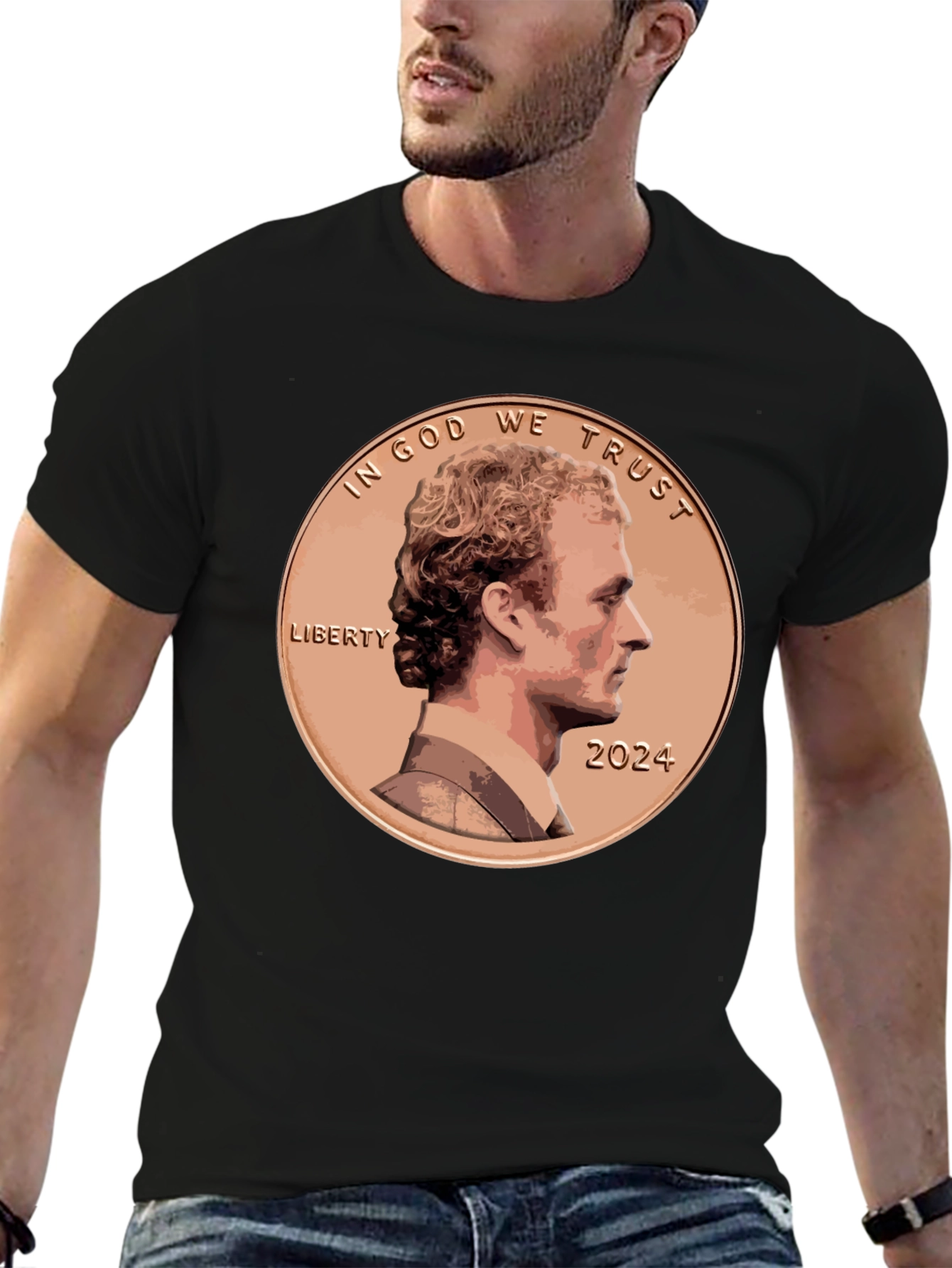 Black 2024 Penny T-Shirt: In God We Trust view 6