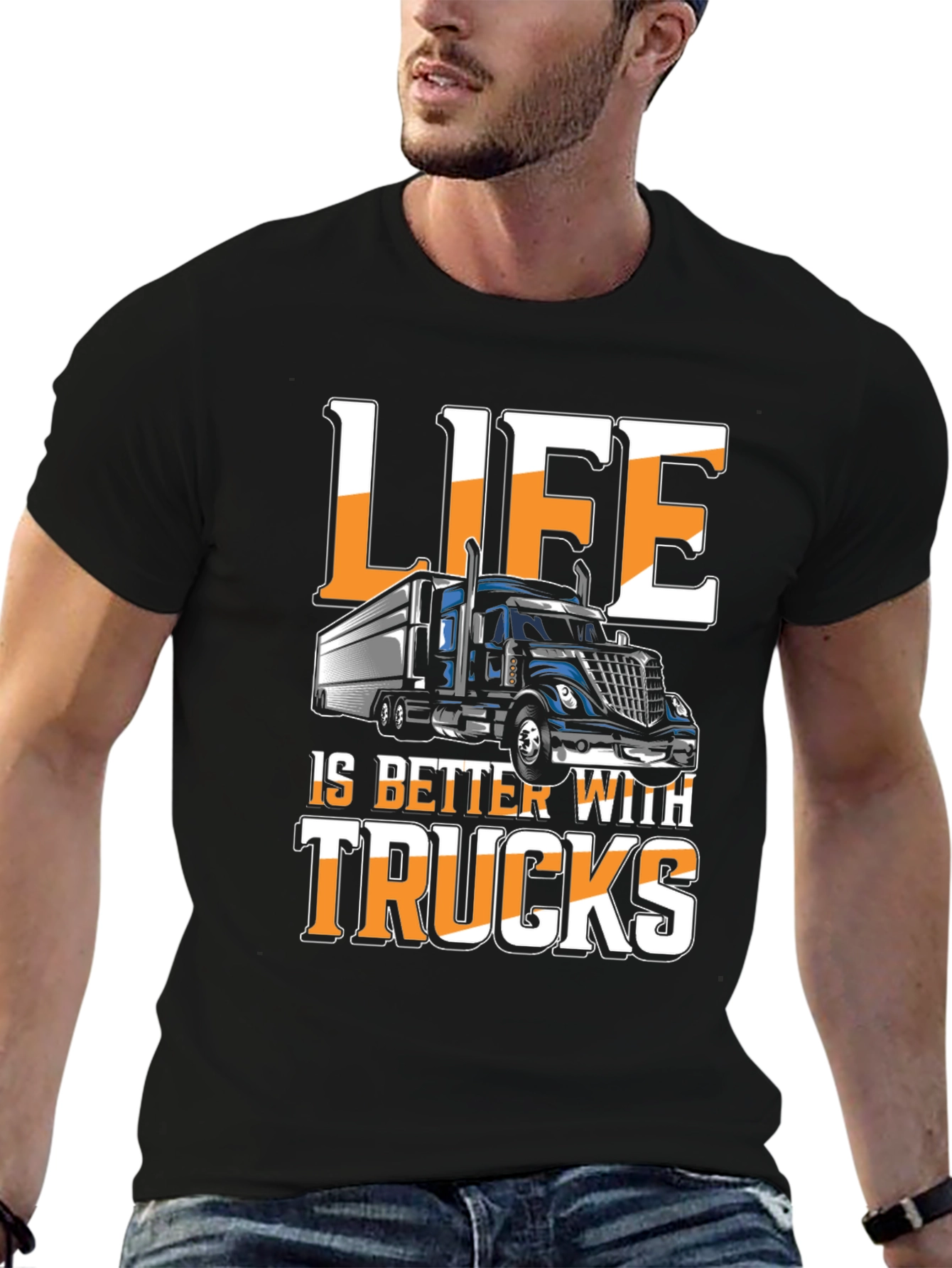 Black Life is Better with Trucks Graphic Tee view 6