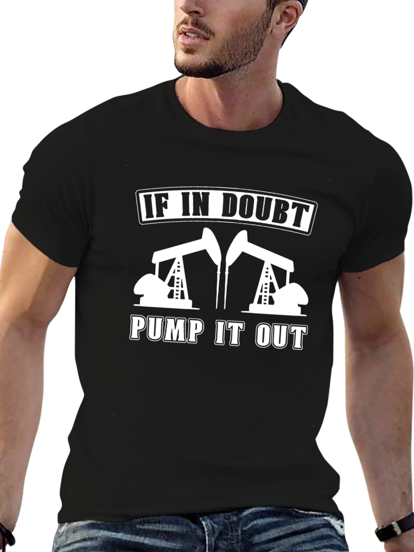 Black If in Doubt Pump it Out Black T-Shirt view 6
