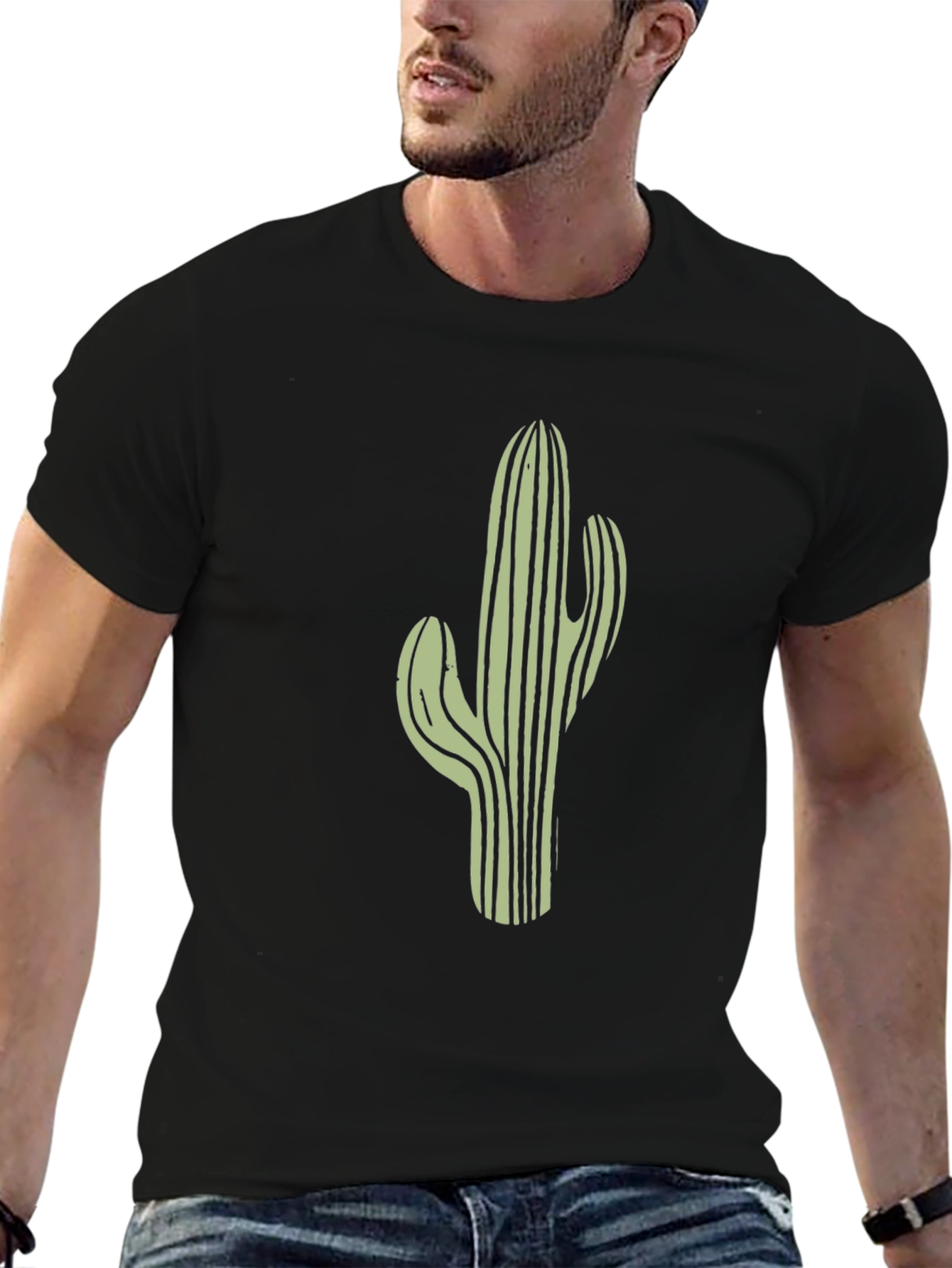 Black Cactus Graphic Tee - Desert Style view 6