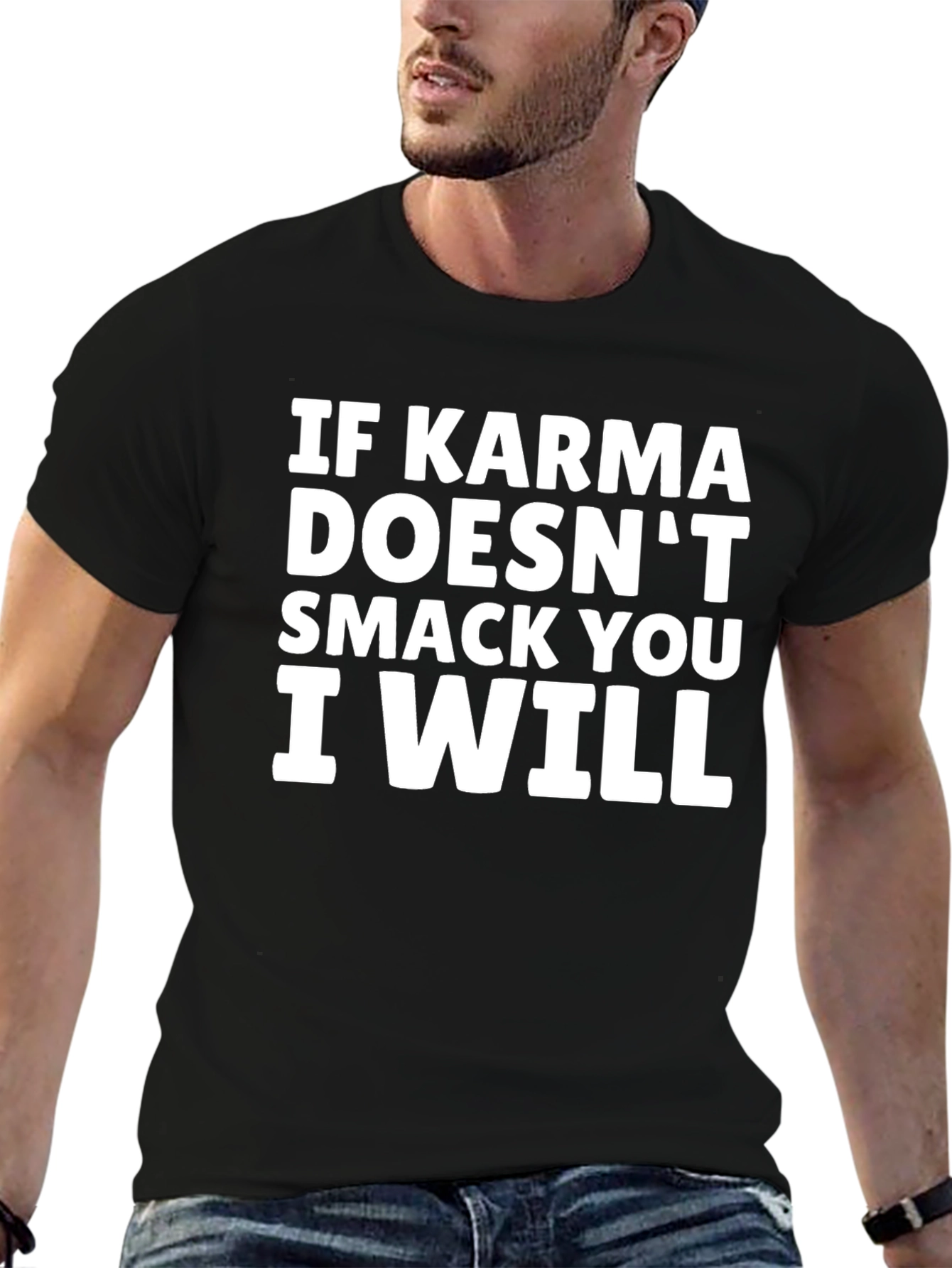 Black Karma T-Shirt - Funny Statement Tee view 6
