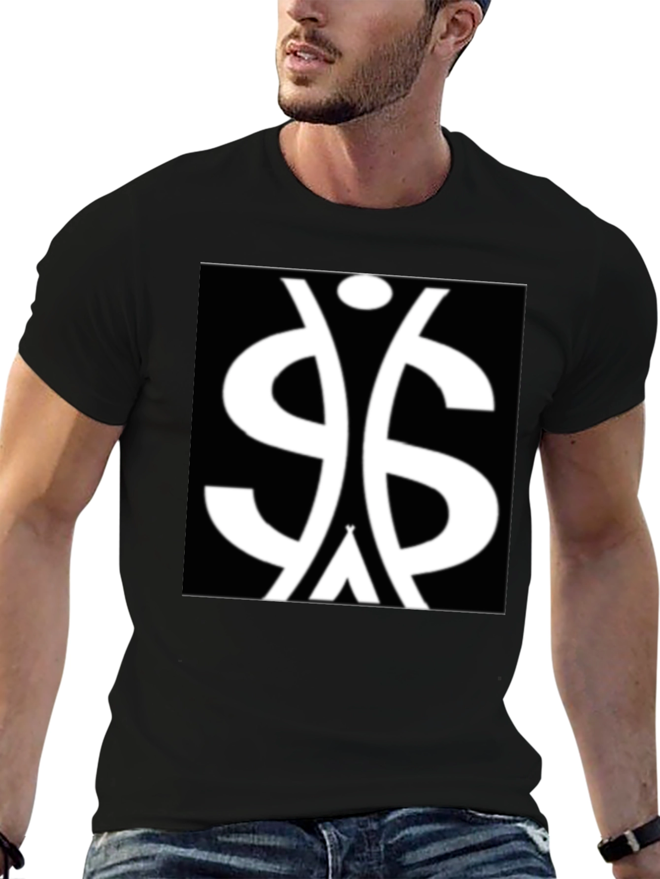 Black Symbol Graphic Tee - Black Cotton Blend view 6