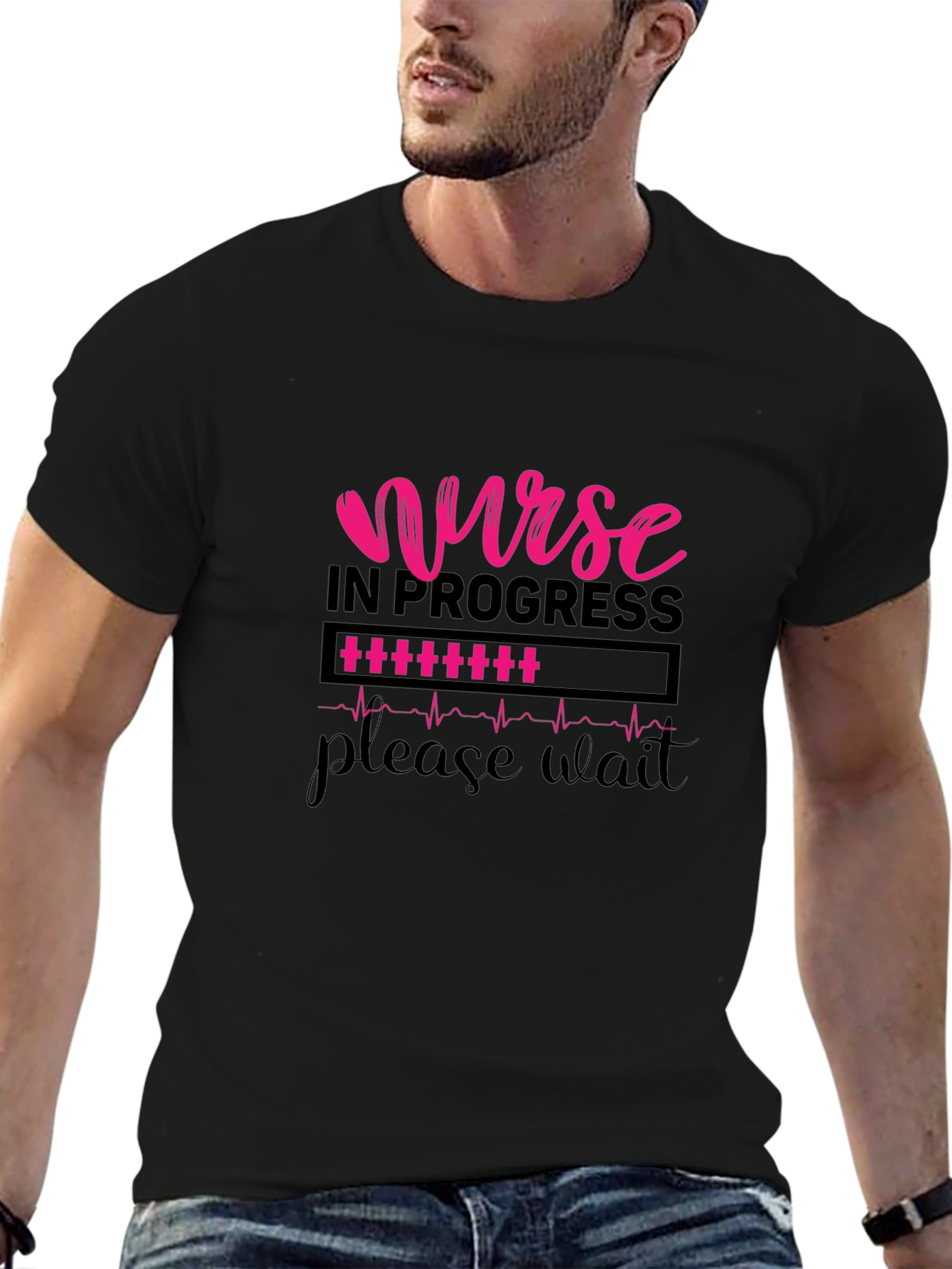 Black Nurse in Progress T-Shirt view 6