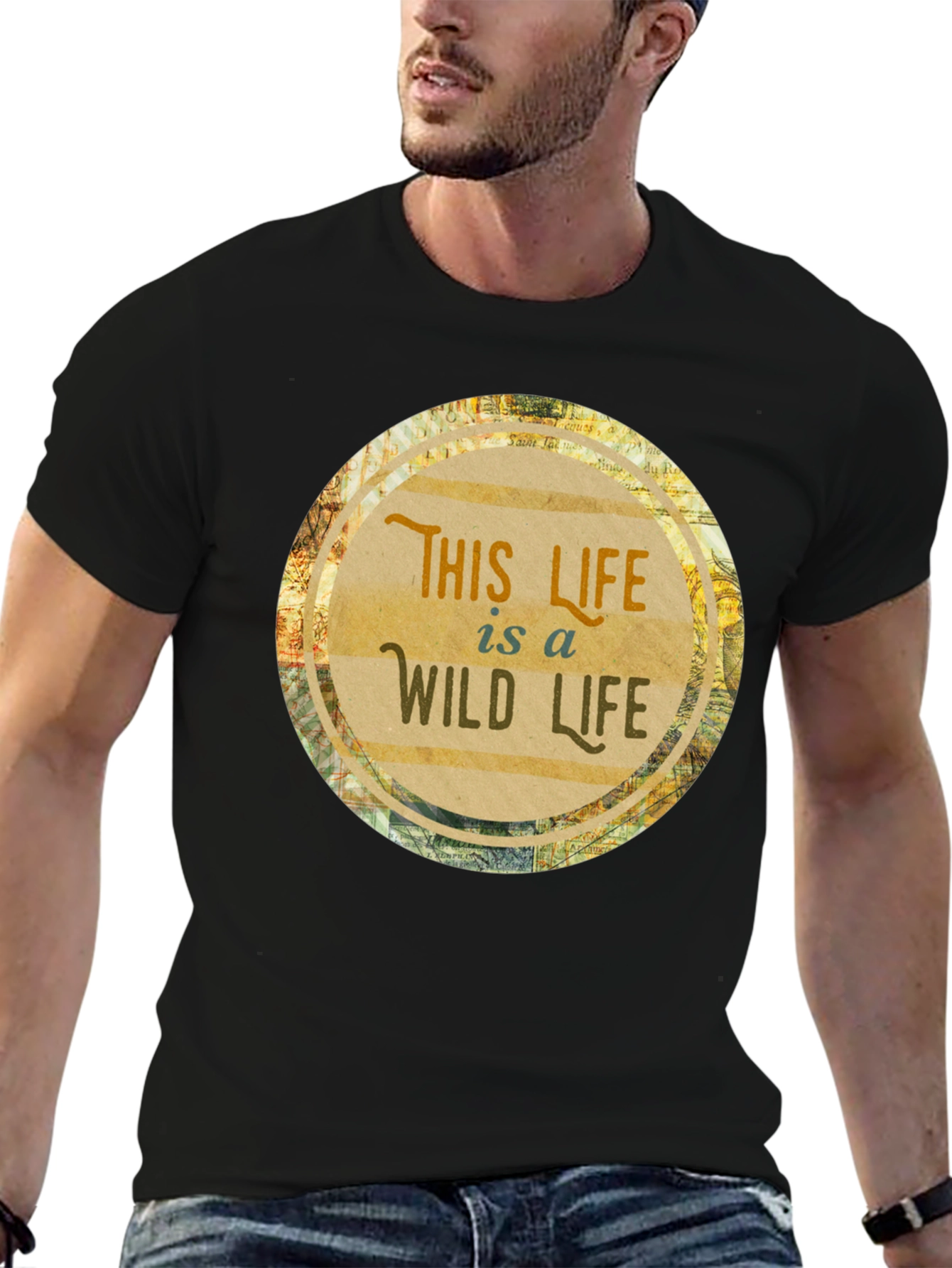 Black This Life Is A Wild Life T-Shirt view 6