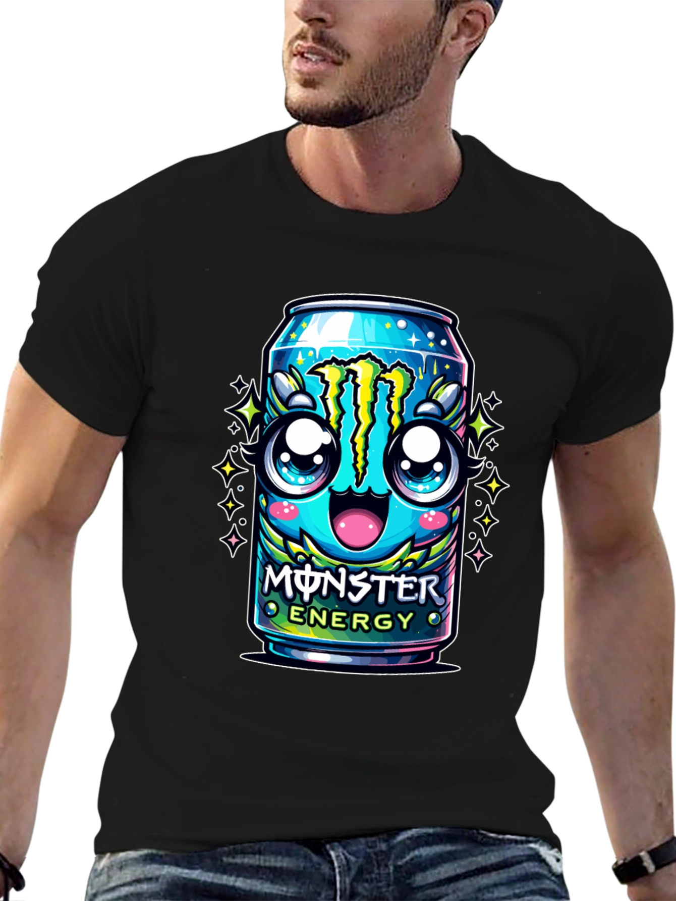 Monster Energy Kawaii Graphic Tee - Black - 6