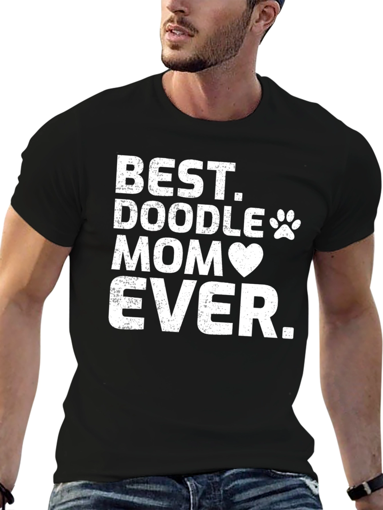Black Best Doodle Mom Ever T-Shirt view 6