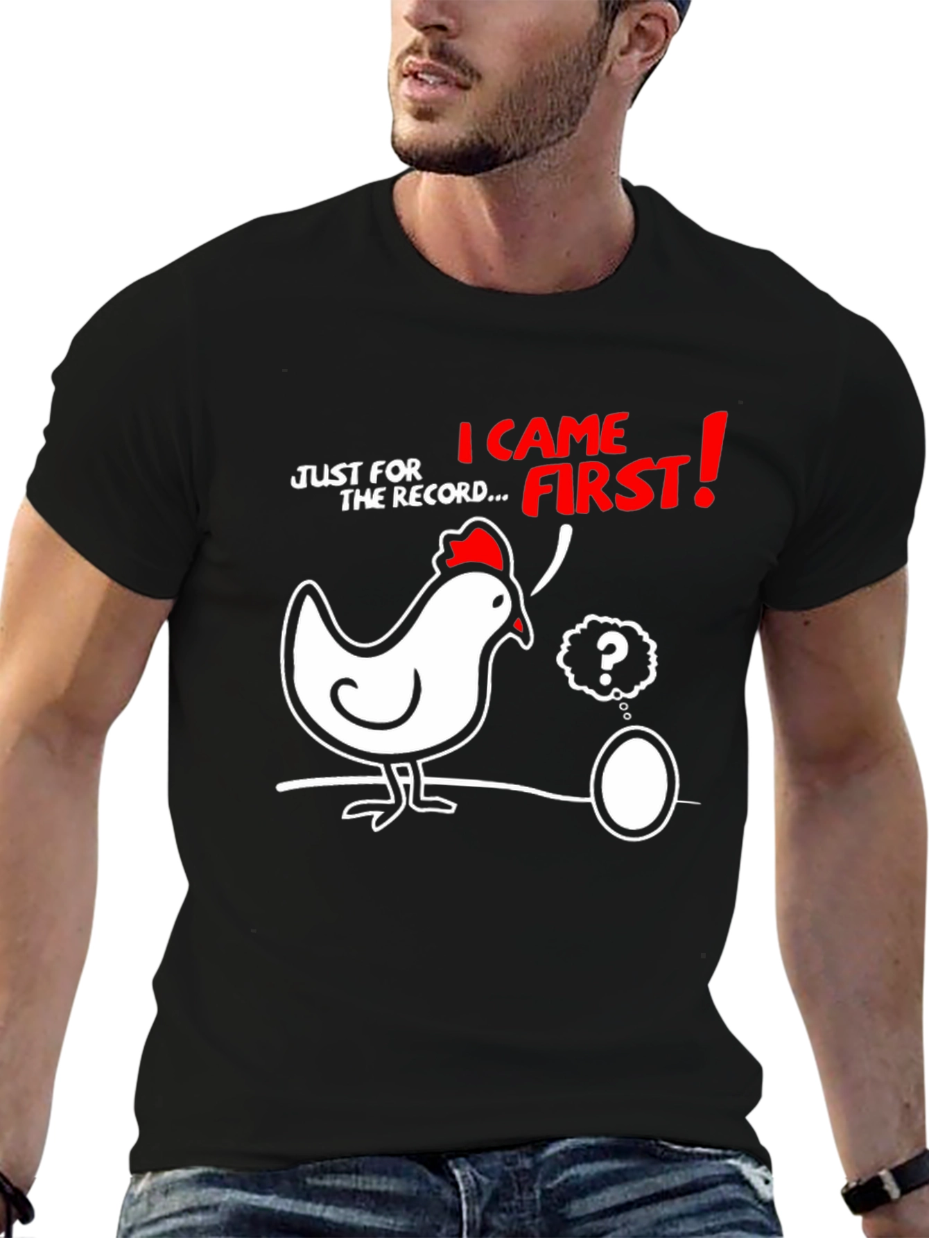 Black Chicken or Egg T-Shirt view 6