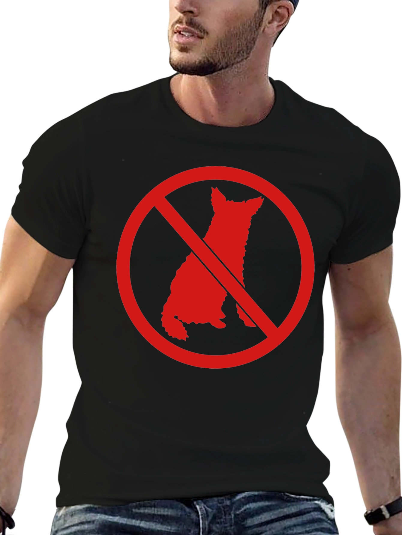 Black No Dogs Allowed Graphic T-Shirt - Men's Black Tee view 6