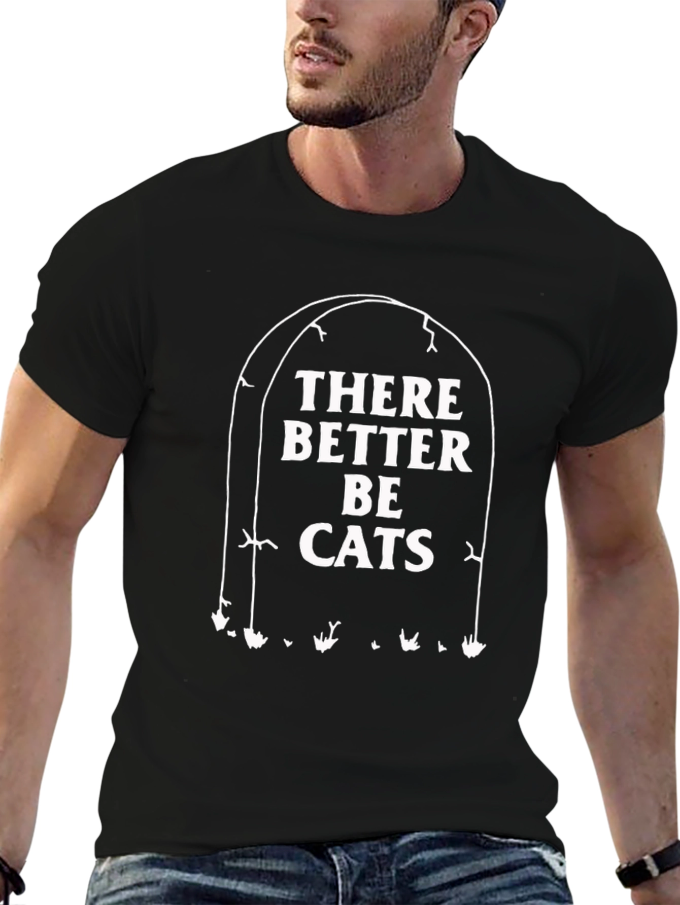 Black There Better Be Cats T-Shirt Funny Graphic Tee view 6