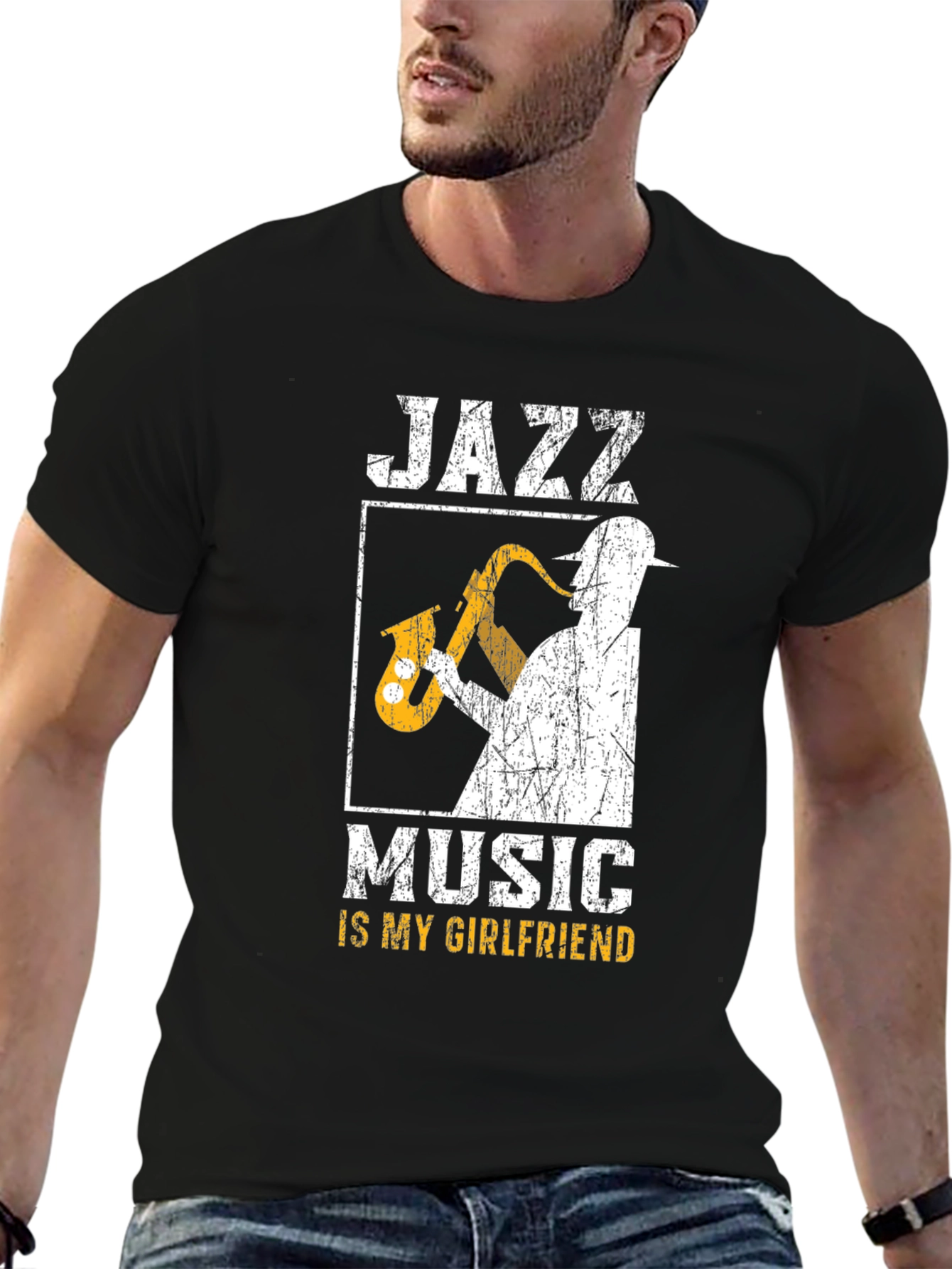Black Jazz Music is My Girlfriend T-Shirt view 6