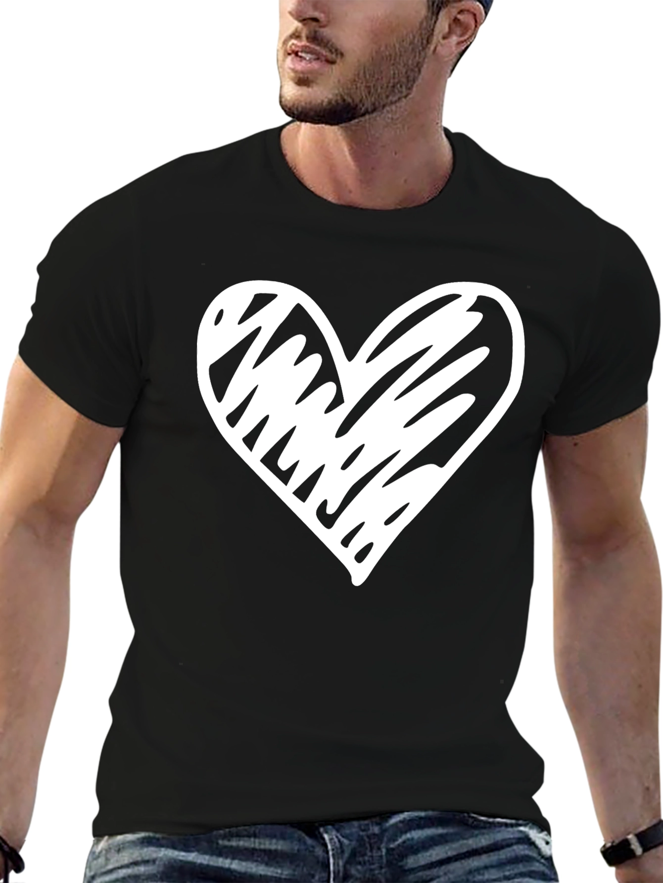 Black Heart Graphic Black T-Shirt view 6