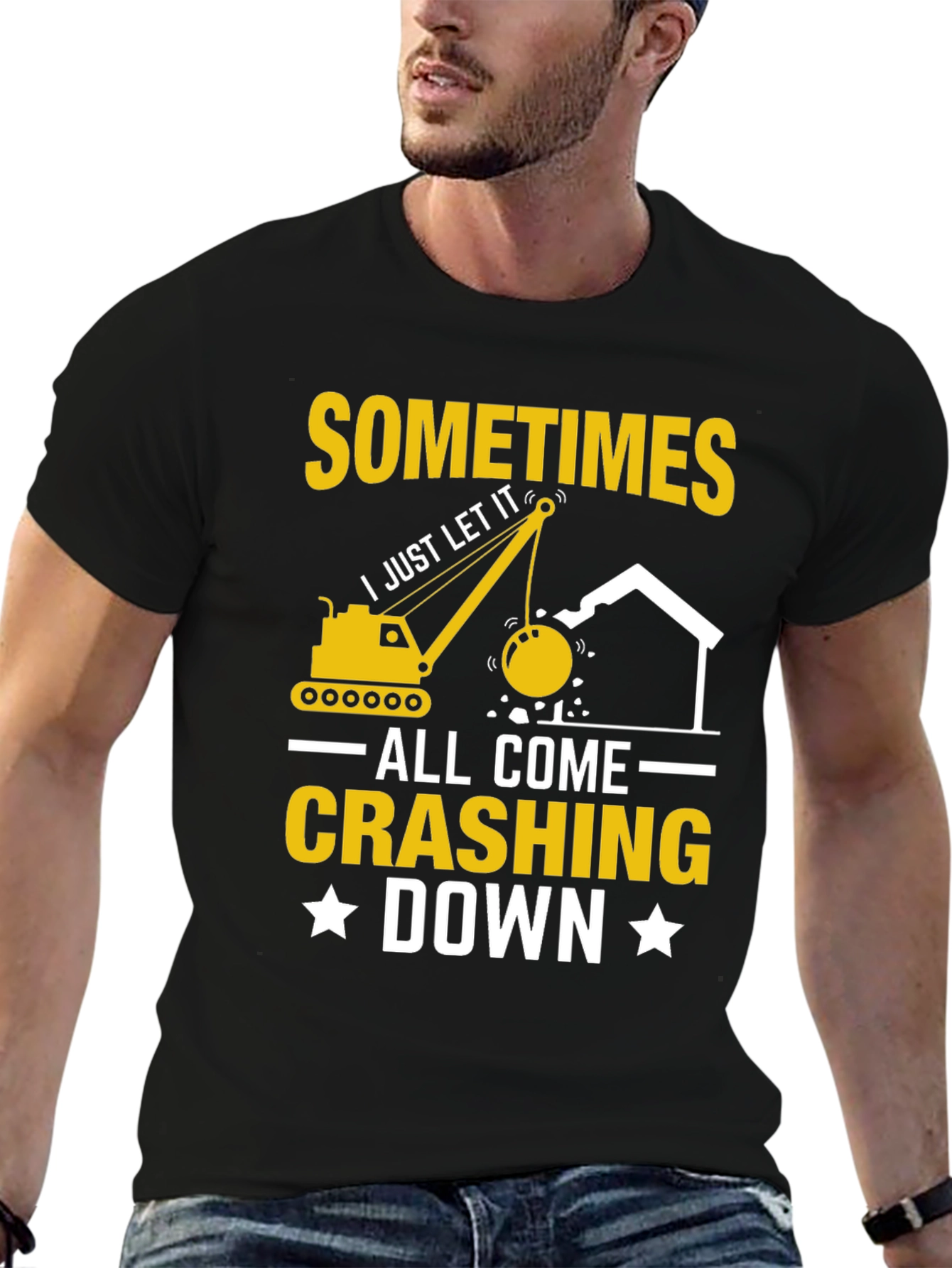 Black Sometimes I Just Let It All Come Crashing Down T-Shirt view 6