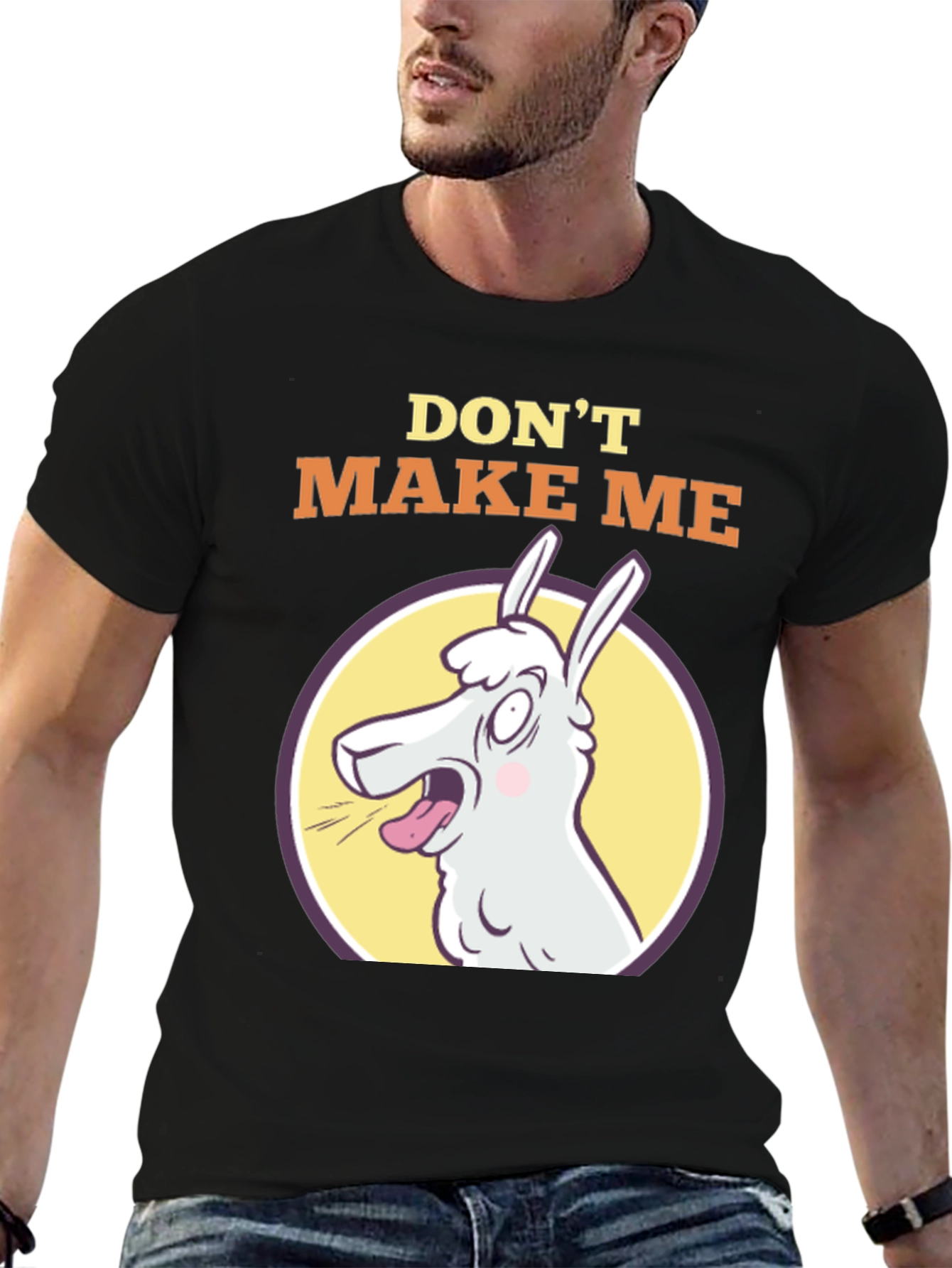 Black Don't Make Me Llama T-Shirt - Funny Animal Tee view 6