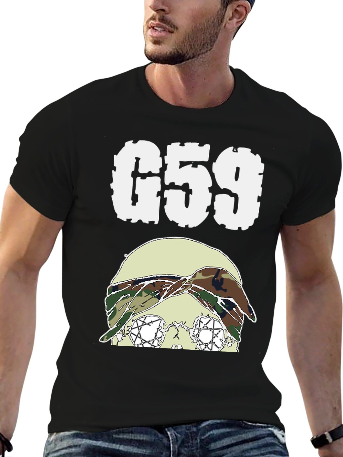 G59 Skull Graphic T-Shirt - Black - 6