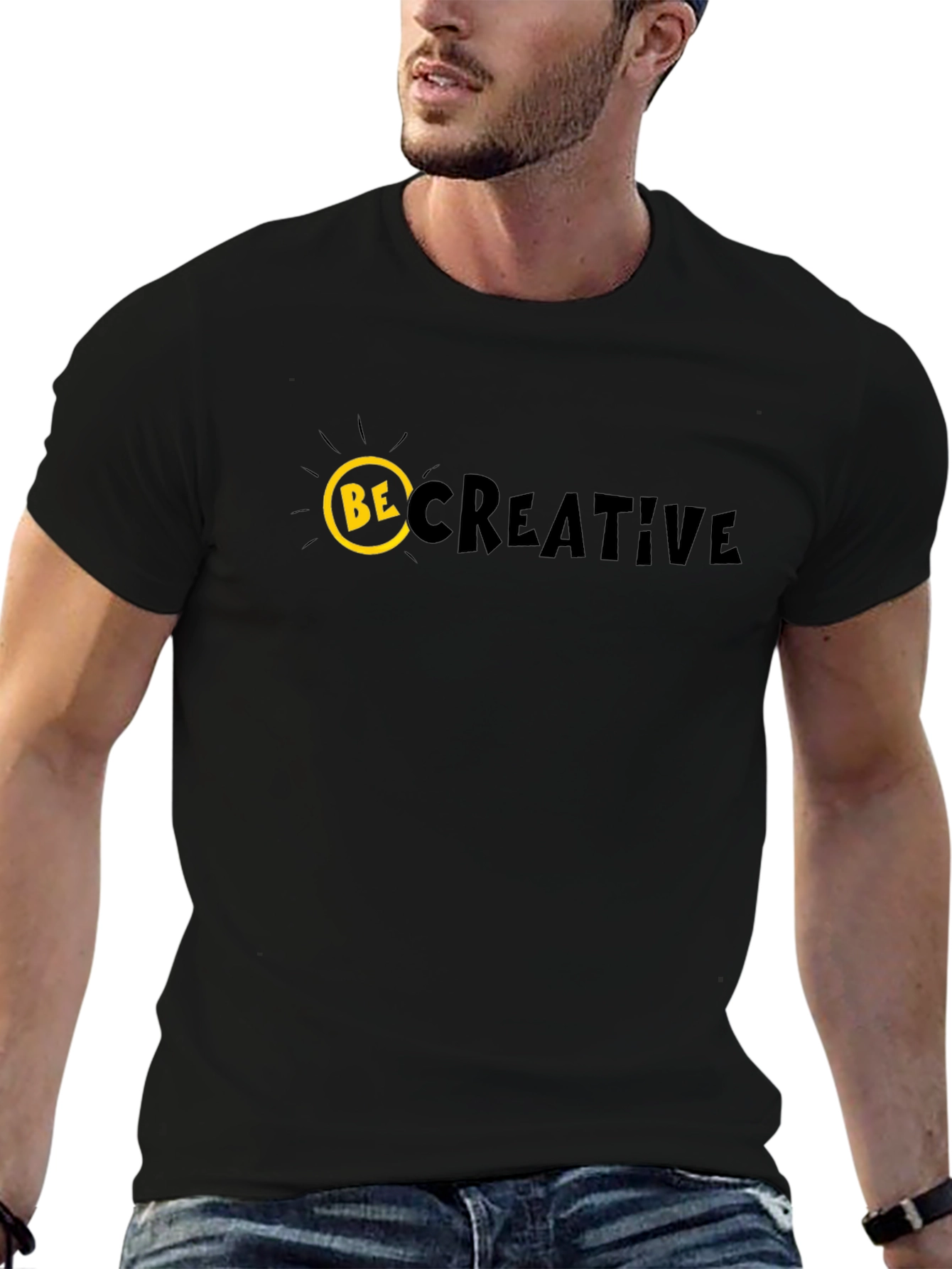 Black Be Creative Graphic T-Shirt view 6