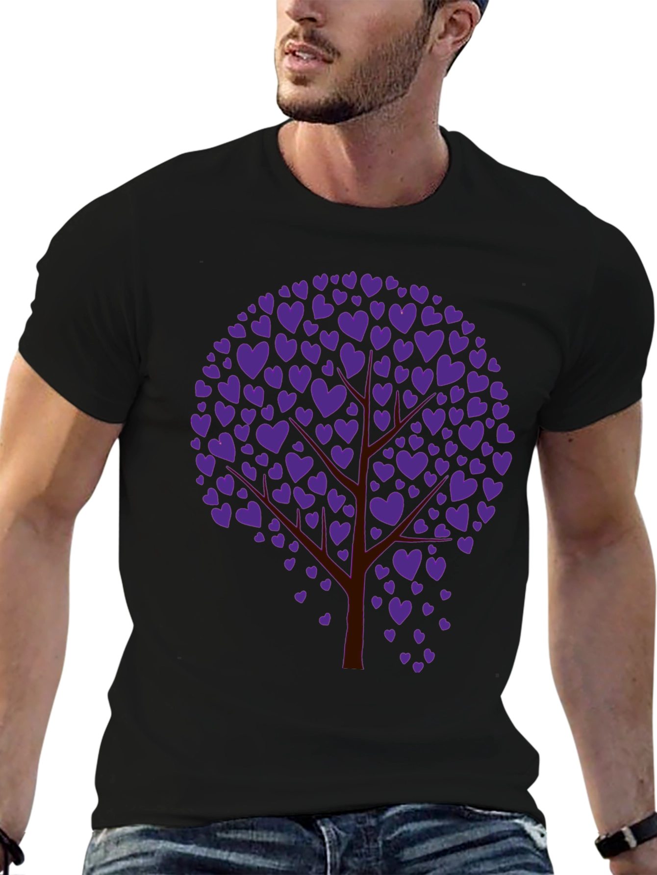 Black Heart Tree Graphic Tee - Black view 6